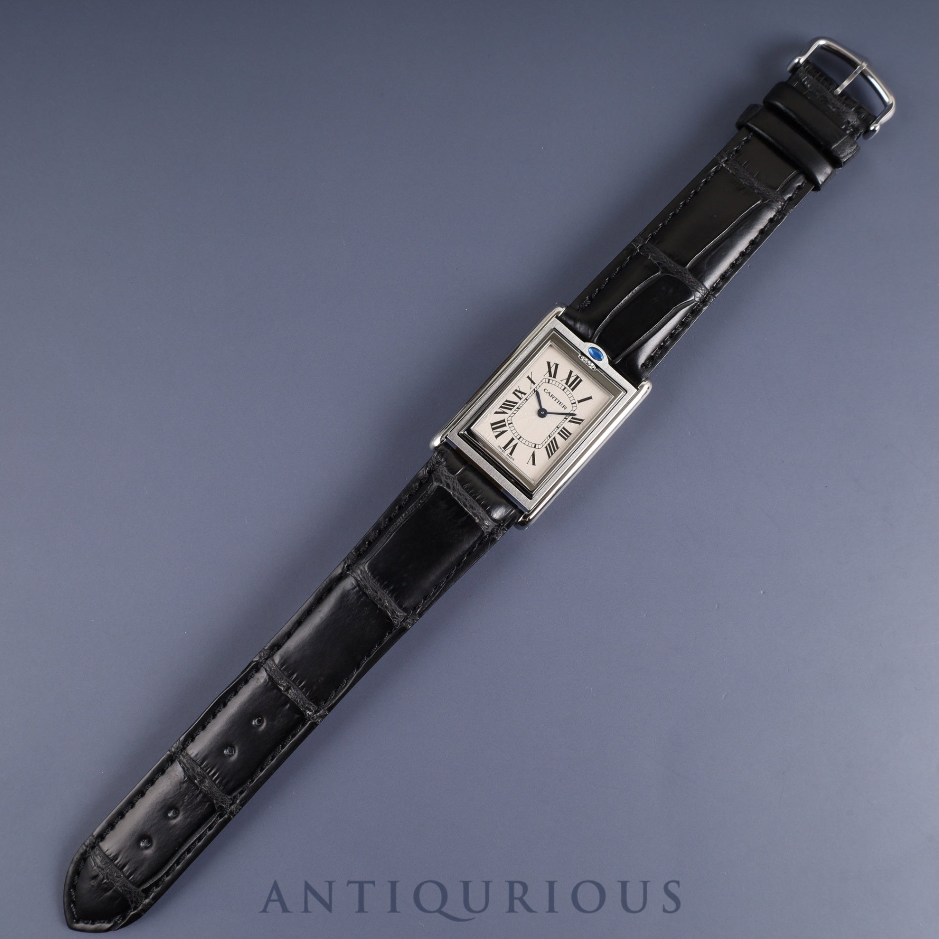 Cartier Tank Basculante LM W10X1358 / 2390 Manual winding SS Leather Genuine buckle (SS) Silver dial Box Complete service (full maintenance) completed at Cartier boutique