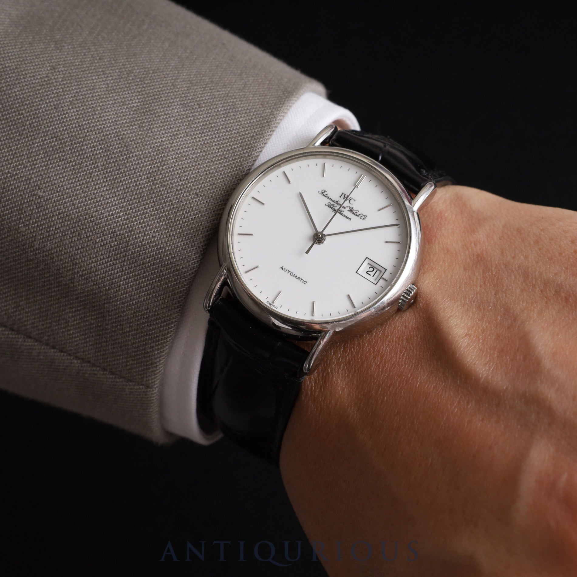 IWC Portofino IW351320 Automatic Cal.37521 SS Leather Genuine Buckle (SS) White Dial Warranty (2000) Overhauled IWC