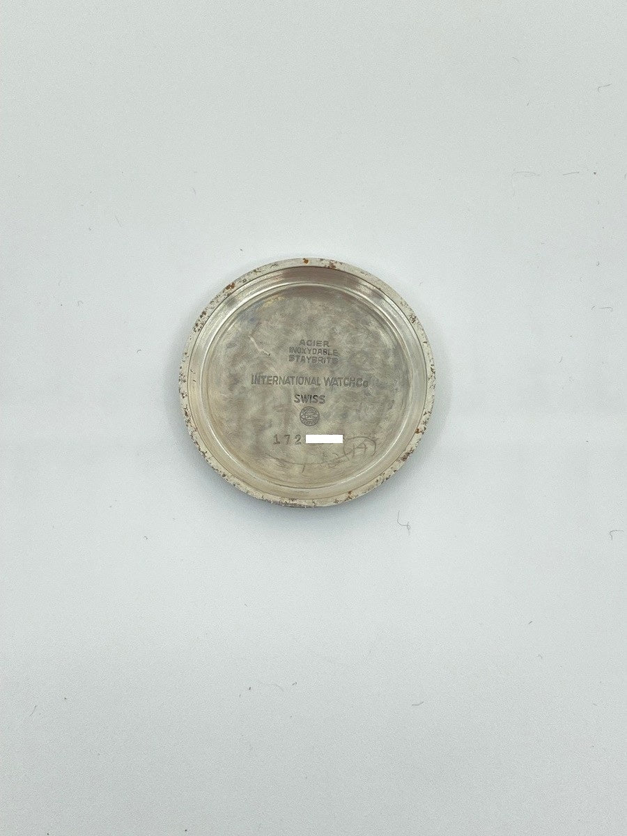 IWC オールドインター ラウンド 自動巻き Cal.C.853 SS 革 社外尾錠(SS)シルバー文字盤 オーバーホール済み アイダブリュシー