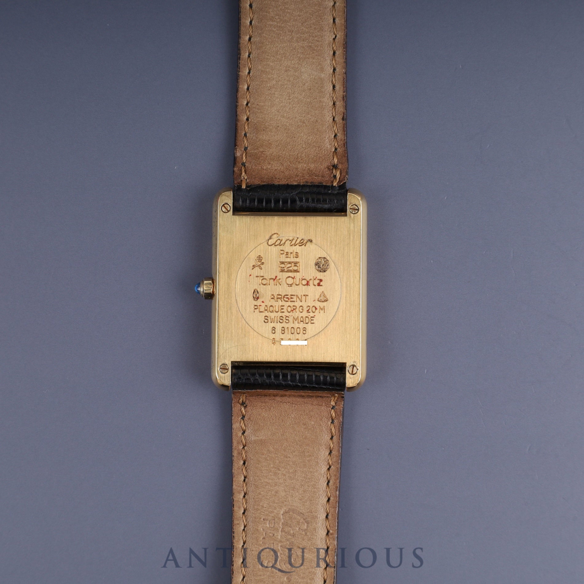 カルティエ マストタンク LM 6 81006 クォーツ Cal.81 SV925 純正革ベルト(使用感あり)純正尾錠(GP) クロワゾネ文字盤 オーバーホール済み