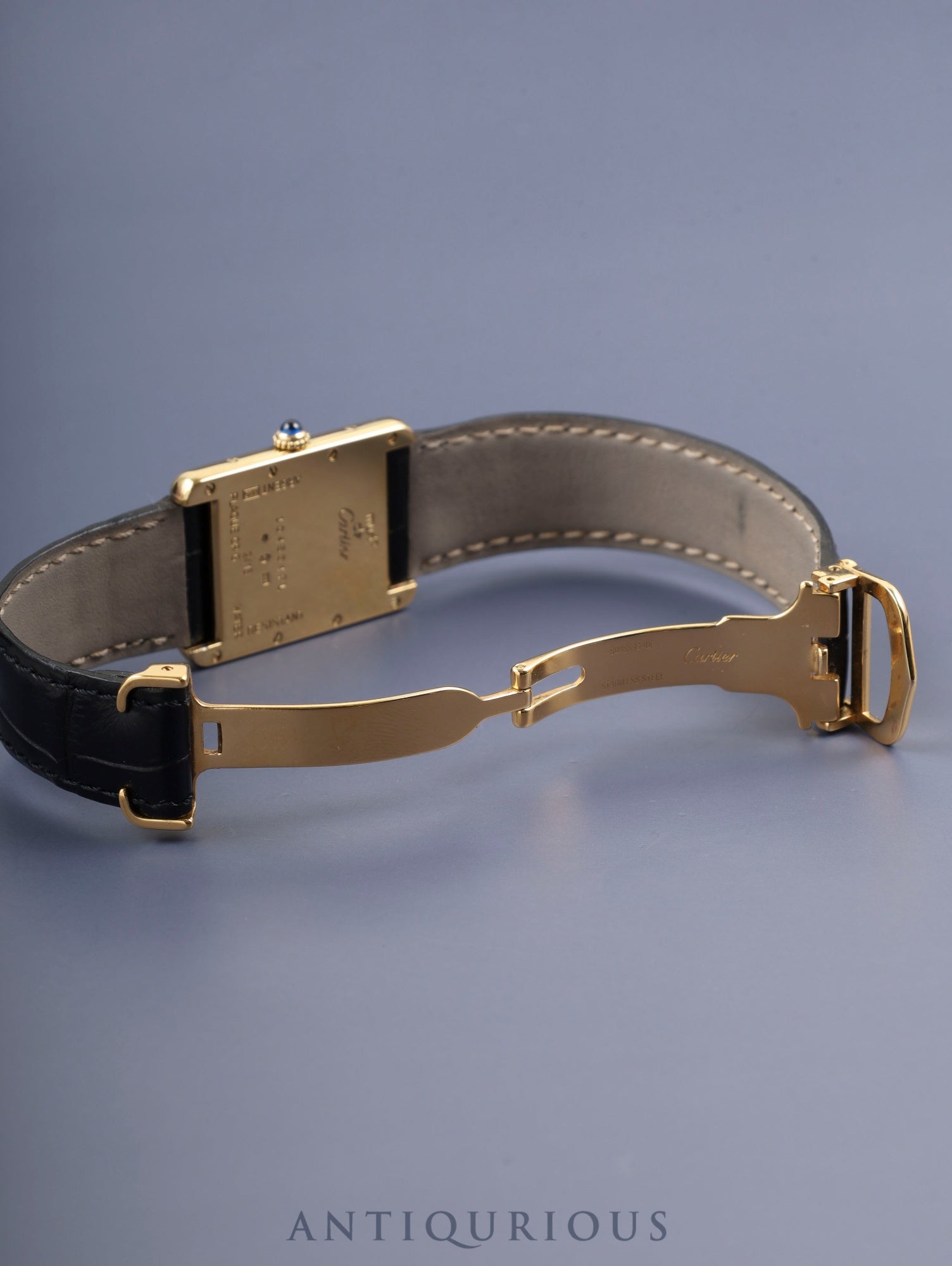 カルティエ マストタンク GM(XL) W1017454 / 2413 クォーツ Cal.687 SV925 革 純正Dバックル(GP) アイボリーローマン文字盤 オーバーホール済み