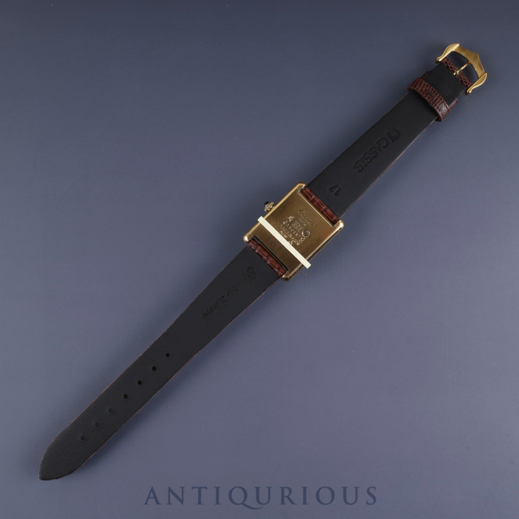 カルティエ マストタンク LM 手巻き Cal.78-1 SV925 革 純正尾錠(GP)マホガニー文字盤 オーバーホール済み