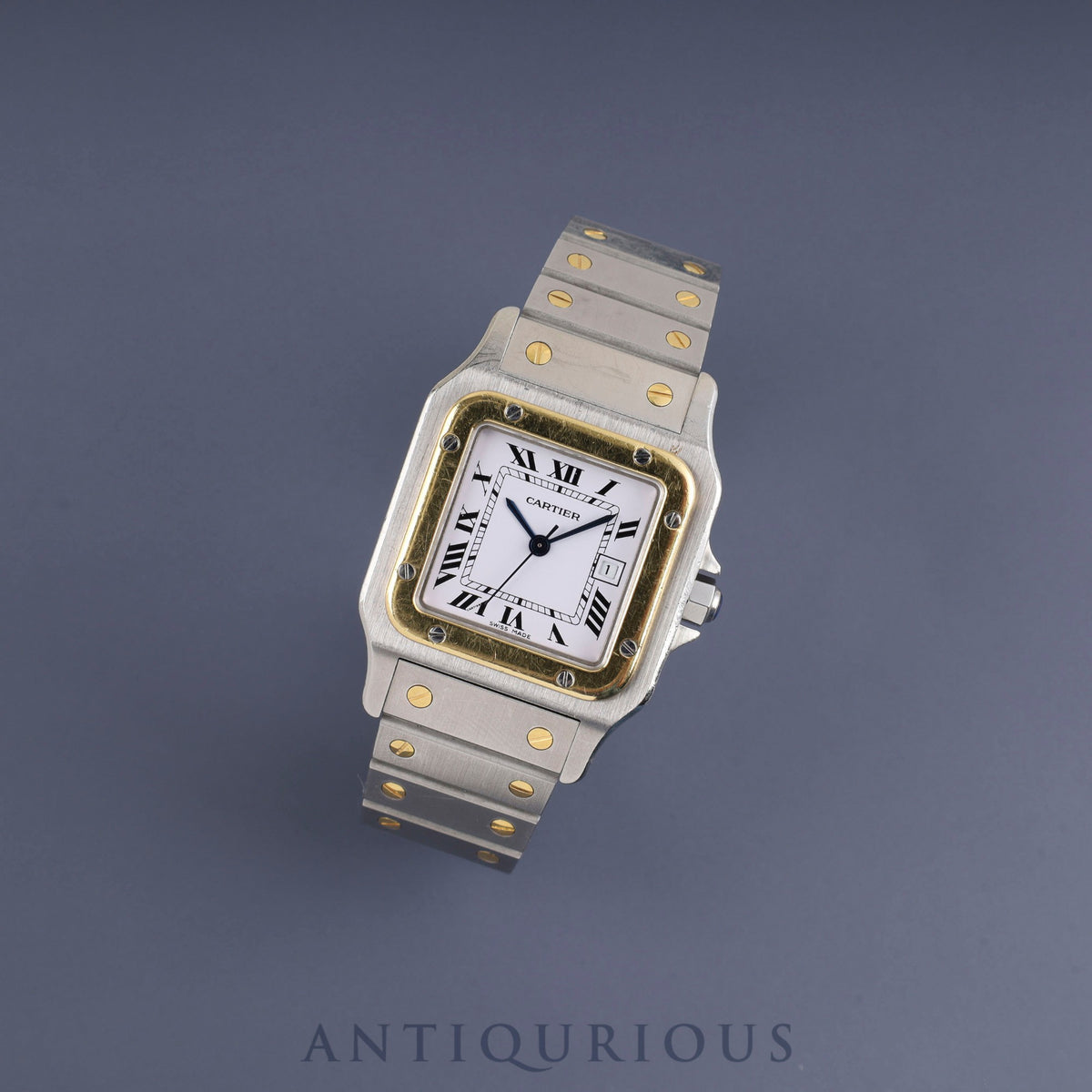 Cartier Santos Cale LM 81036283 / 2961 Automatic Caliber 2671 Stainless Steel/Yellow Gold White Roman Dial Overhauled