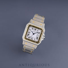 Cartier Santos Galbee LM 81036283 / 2961 Automatic Caliber 2671 Stainless Steel/Yellow Gold White Roman Dial Overhauled