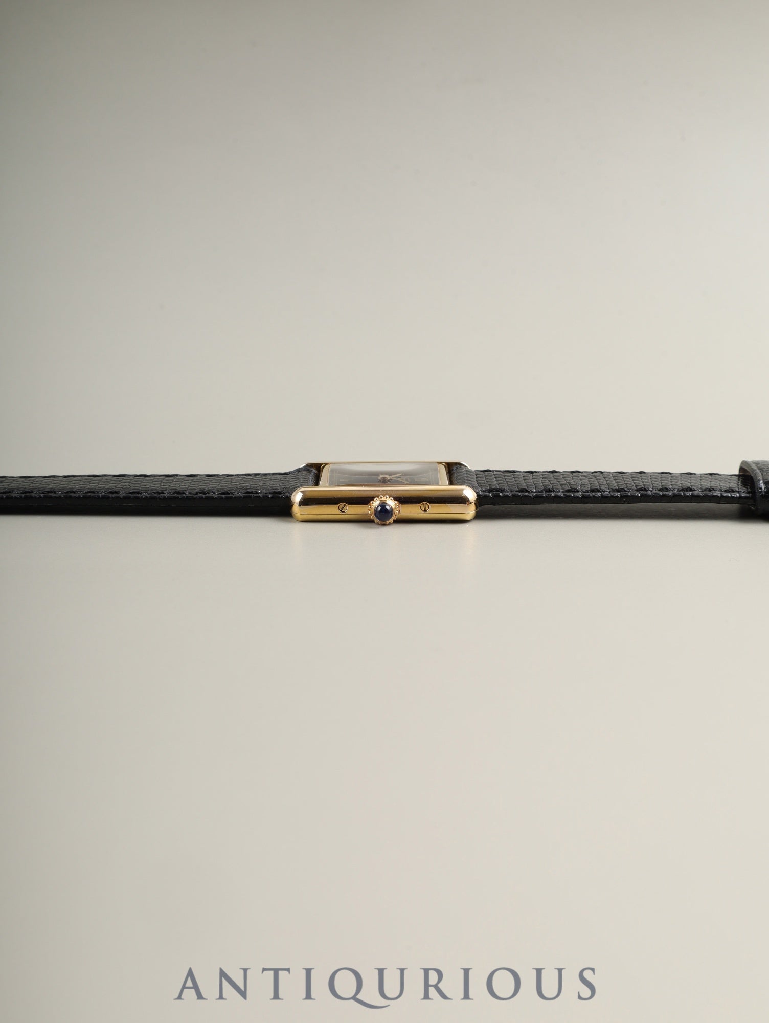 カルティエ マストタンク SM 557051 クォーツ Cal.057 SV925 革 純正尾錠(GP)ブラック飛びローマン文字盤(SWISS表記) オーバーホール済み