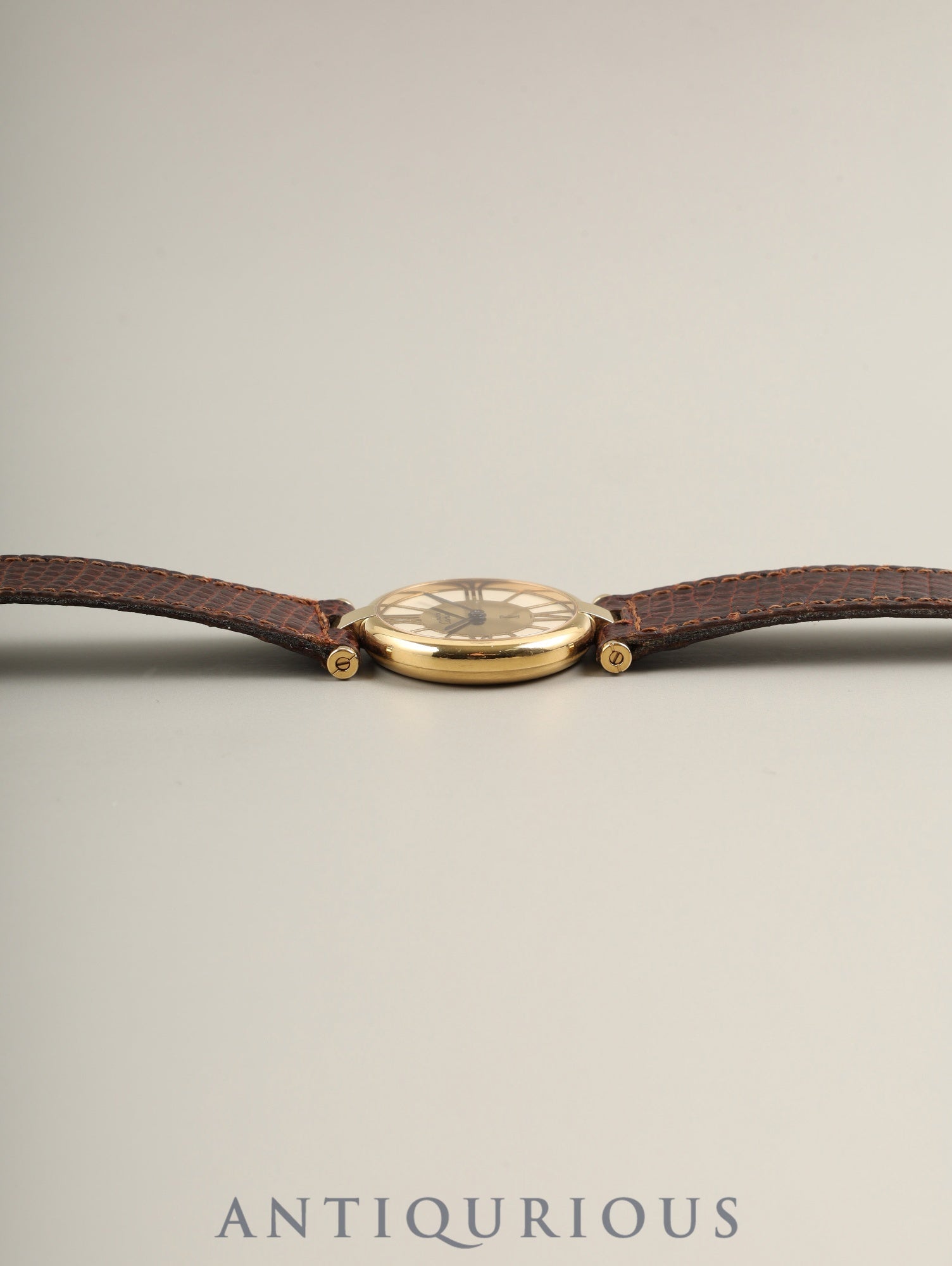 Cartier Must Vendôme VLC SM Quartz Movement, SV925, Genuine Leather Strap, Genuine GP Buckle, Ivory Cloisonné Dial, Completely Serviced at a Cartier Boutique