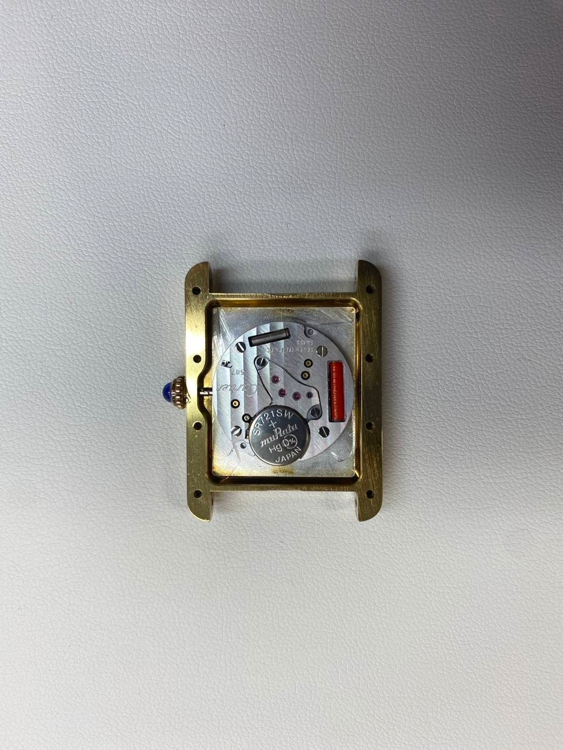 Cartier Must Tank GM (XL) W1017454 / 2413 Quartz Cal.687 925 Leather Ivory Roman Dial Circa 1990-2004 Box Overhauled
