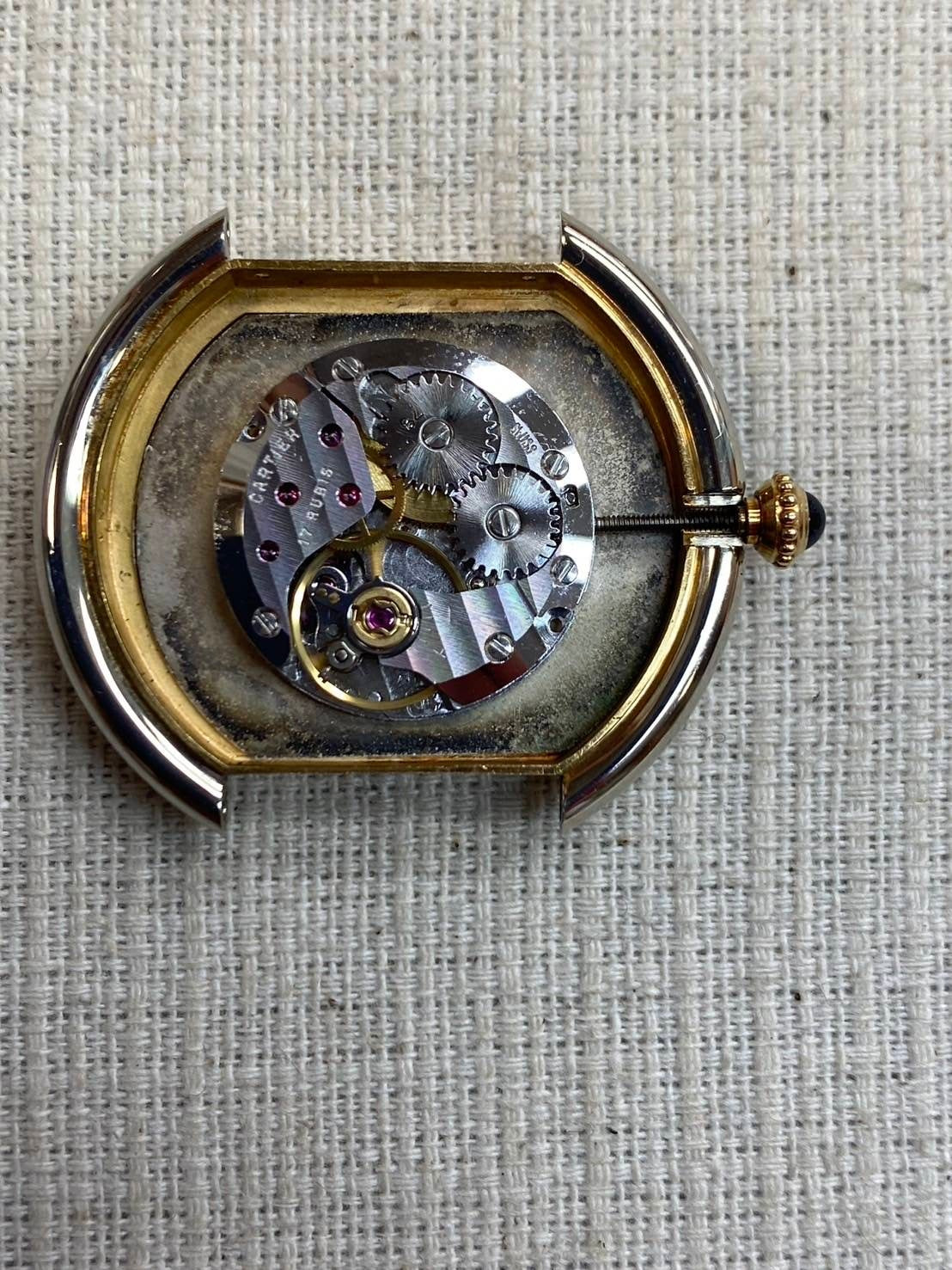 Cartier Ellipse LM 78091 Manual winding Cal.78-1 ETA 2512-1 YG/WG Leather Genuine buckle (750) White dial