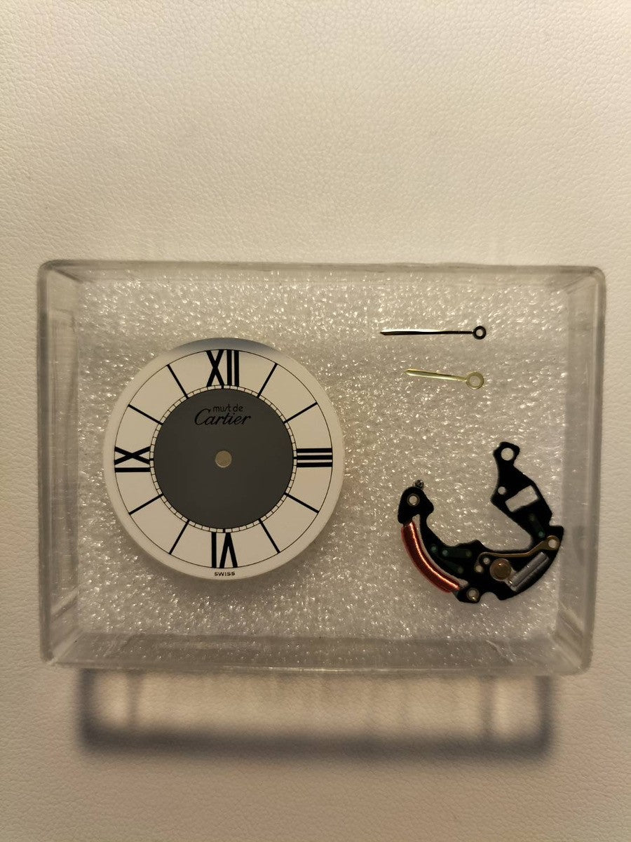 カルティエ マスト ヴァンドーム VLC LM 590003 クォーツ Cal.90 SV925 革 純正Dバックル(GP) センターグレー飛びローマン文字盤 オーバーホール済み