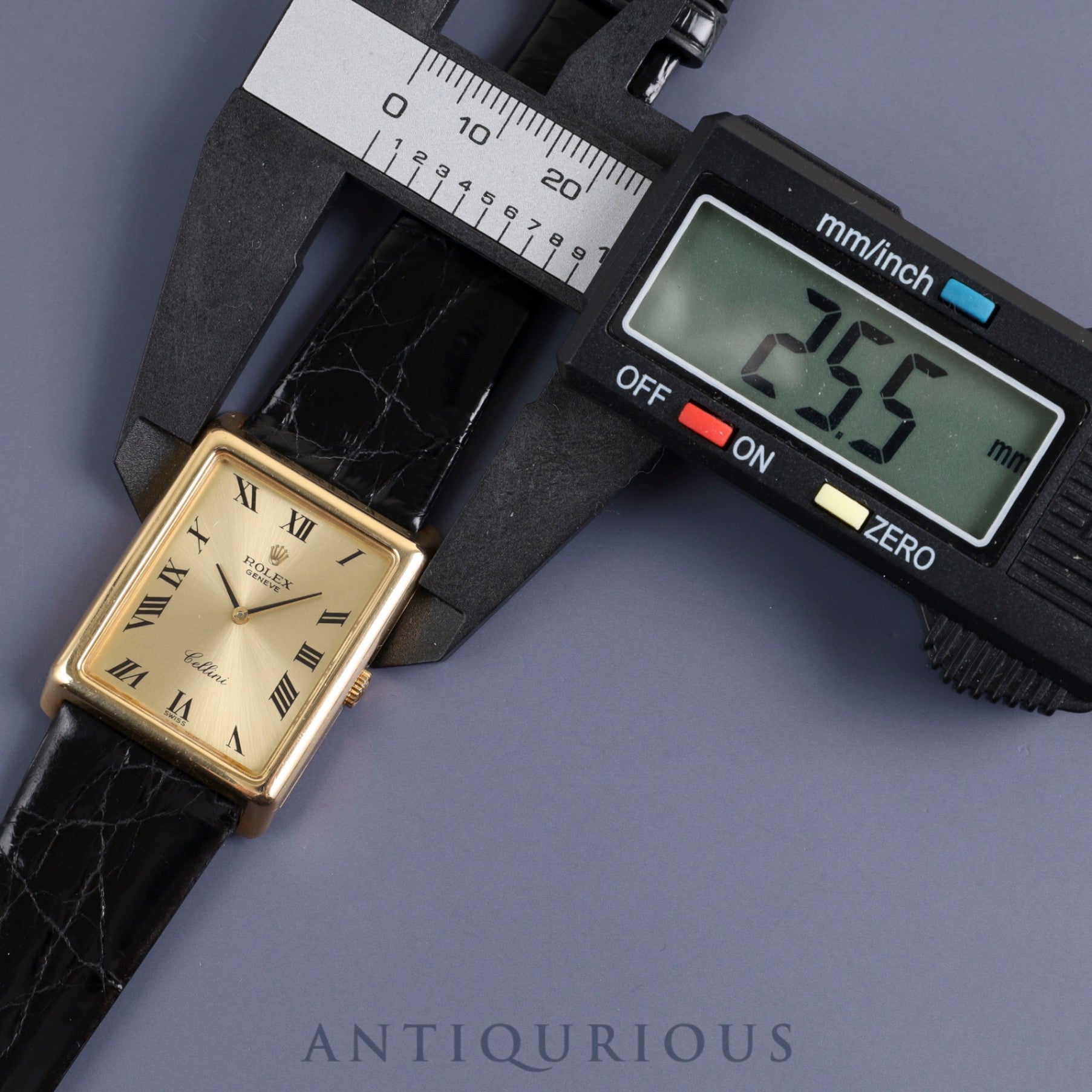 Rolex Cellini 4105 Manual winding Cal.1601 YG Leather Genuine buckle (GP) Gold Roman dial 4th series (1975) Overhauled