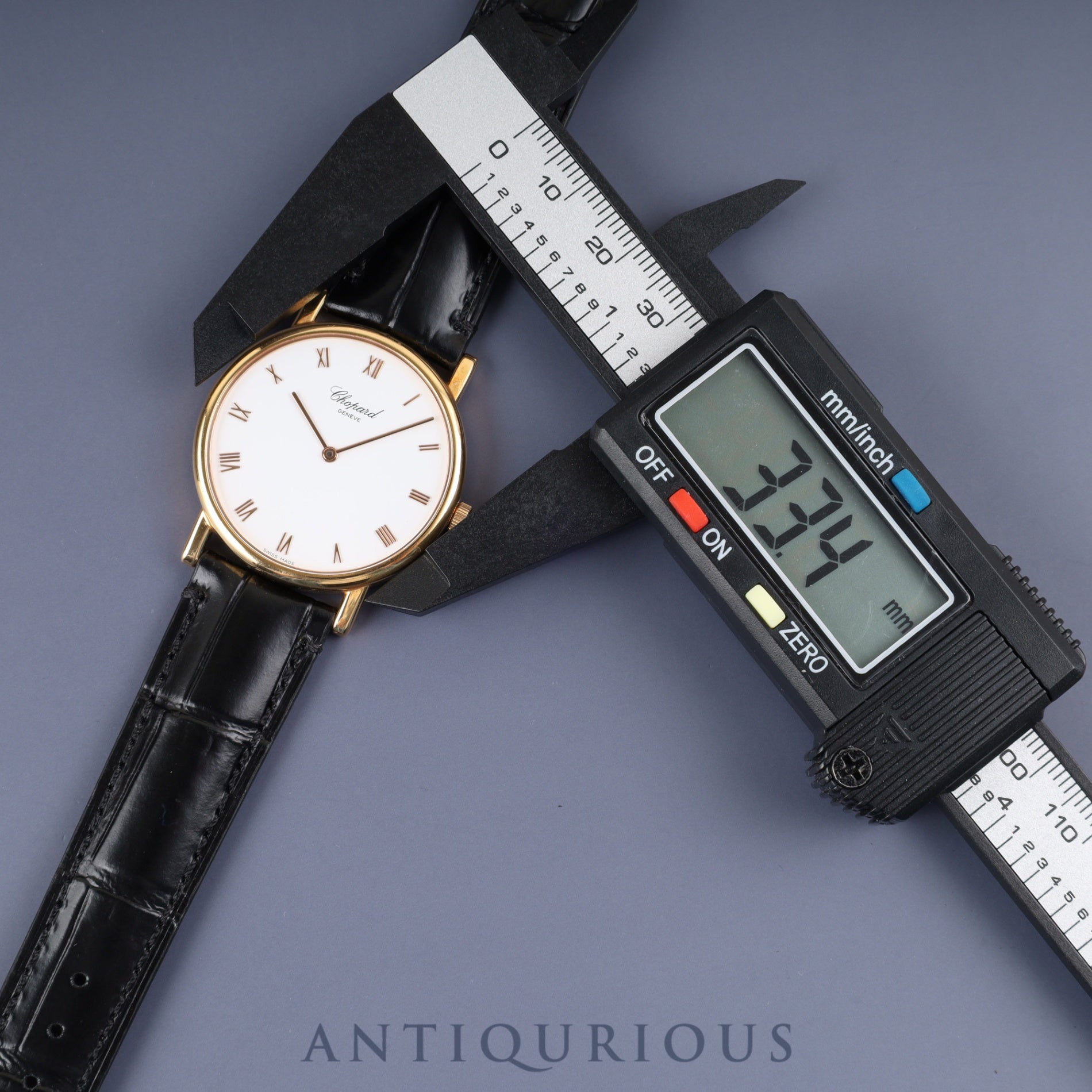 ショパール クラシック 163154/987 手巻き Au750 革 純正尾錠(GP) ホワイト文字盤 箱 冊子 保証書(2012年)オーバーホール済み