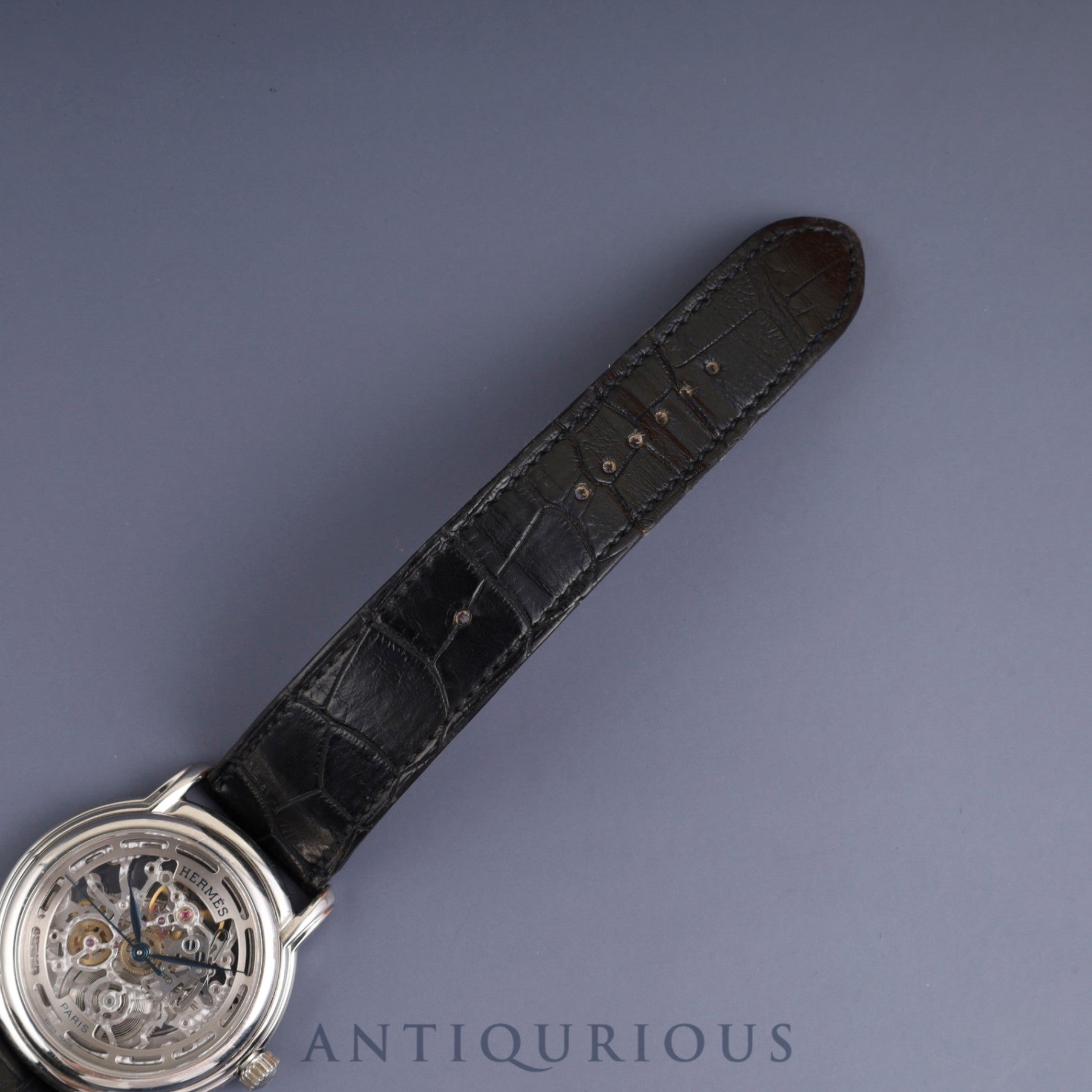 Hermès Sesame SM1.710 Automatic Caliber - Stainless Steel Genuine Leather Strap Genuine Buckle (SS) Skeleton Dial Warranty (2001) Box Booklet Overhauled