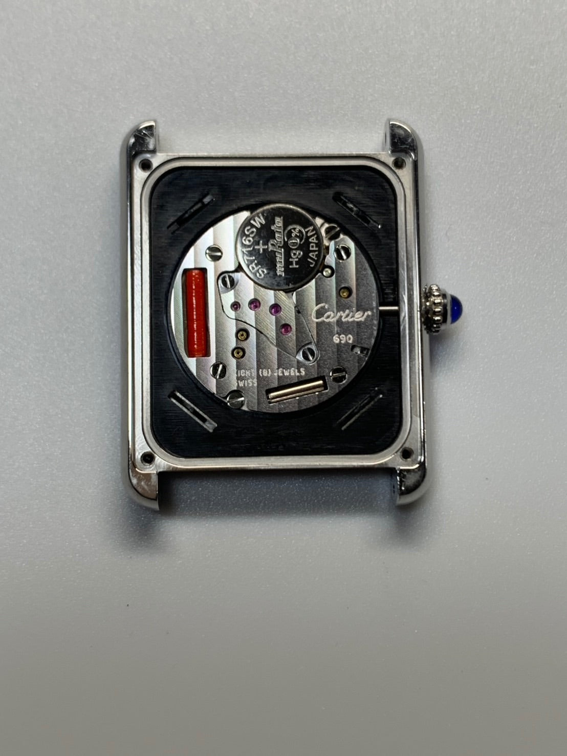 カルティエ タンクソロ LM W5200017 / 3169 クォーツ Cal.690 SS 革 純正Dバックル(SS)インデックスアニメーション文字盤(SWISS MADE表記) 箱 冊子 保証書(2012年 / 落書きあり)DVD オーバーホール済み