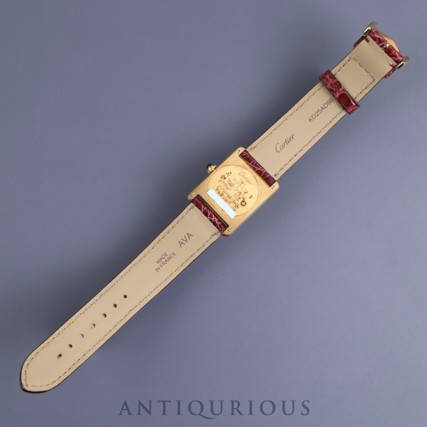 Cartier Must Tank LM 590005 Quartz Cal.90 SV925 Genuine leather strap Genuine buckle (GP) Ivory Roman dial Box Overhauled