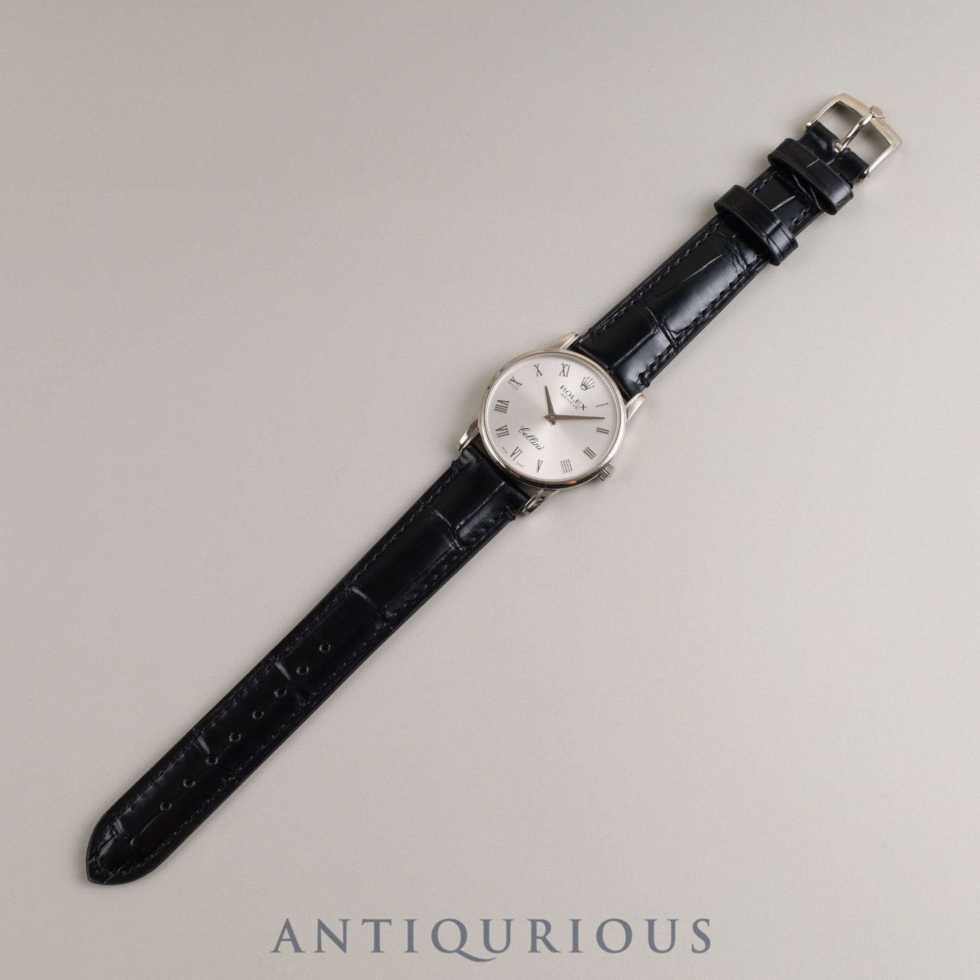 ロレックス チェリーニ 5116 手巻き Cal.1602 WG 革 純正尾錠(750)シルバー文字盤 M番(2007~2008年)