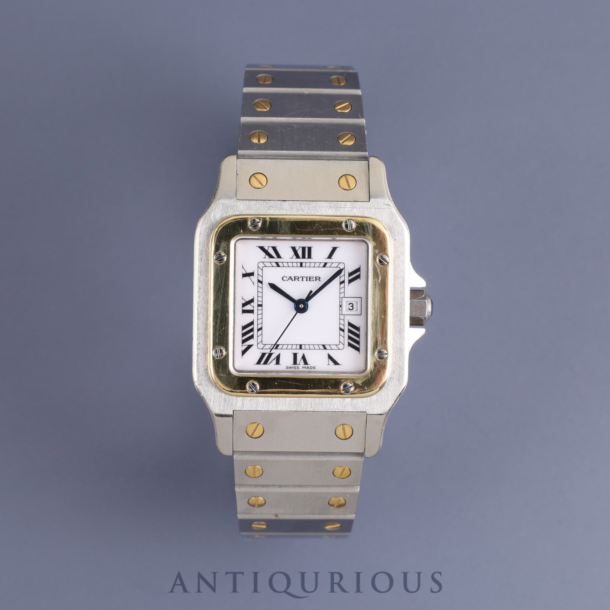 Cartier Santos Galbee LM 81036288 / 2961 Automatic SS / YG White Roman Dial Completely serviced at a Cartier boutique