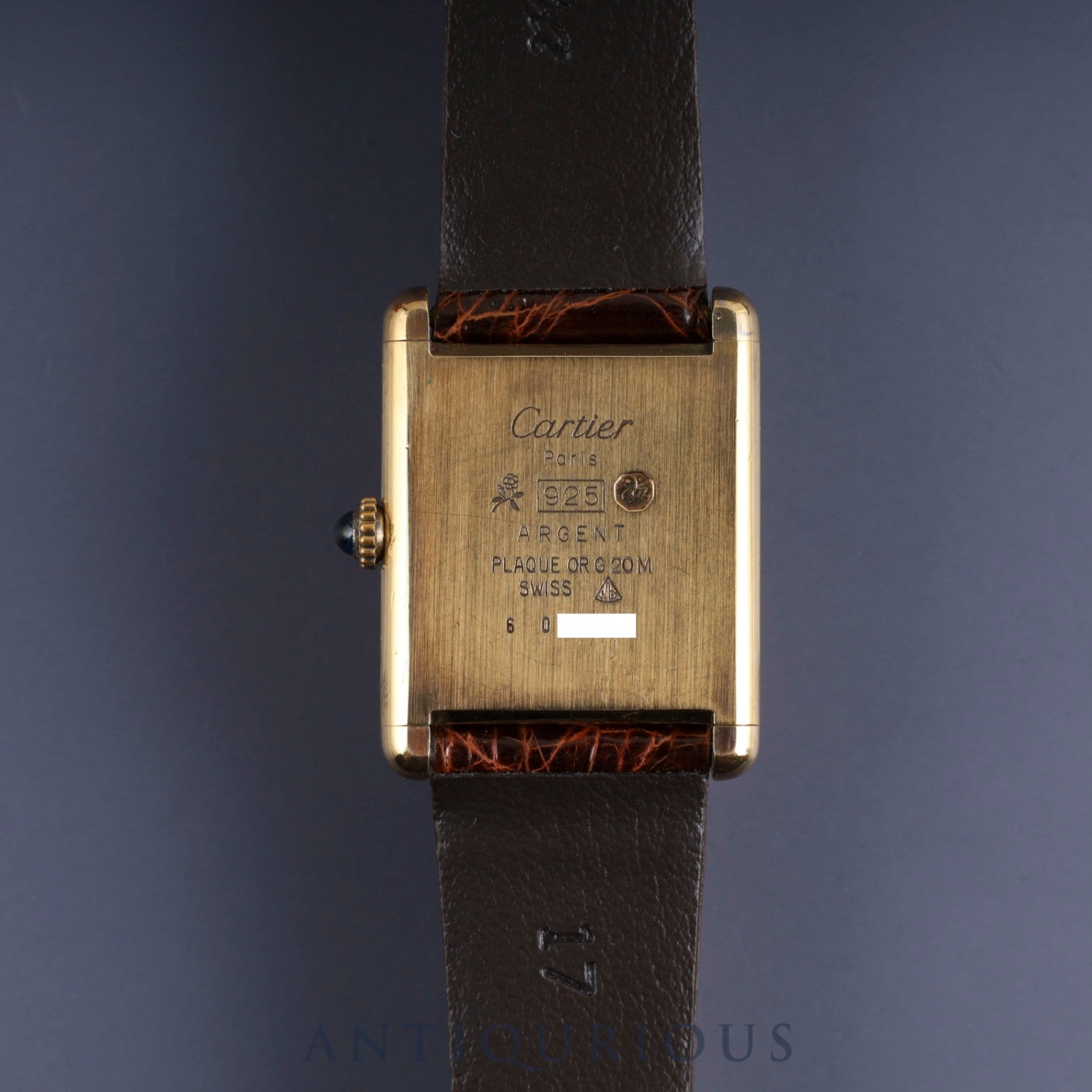 Cartier Must Tank LM 1974213 Manual winding Cal.78-1 SV925 Leather Genuine buckle (GP) Ivory Roman dial Box International lifetime warranty (1978) Overhauled