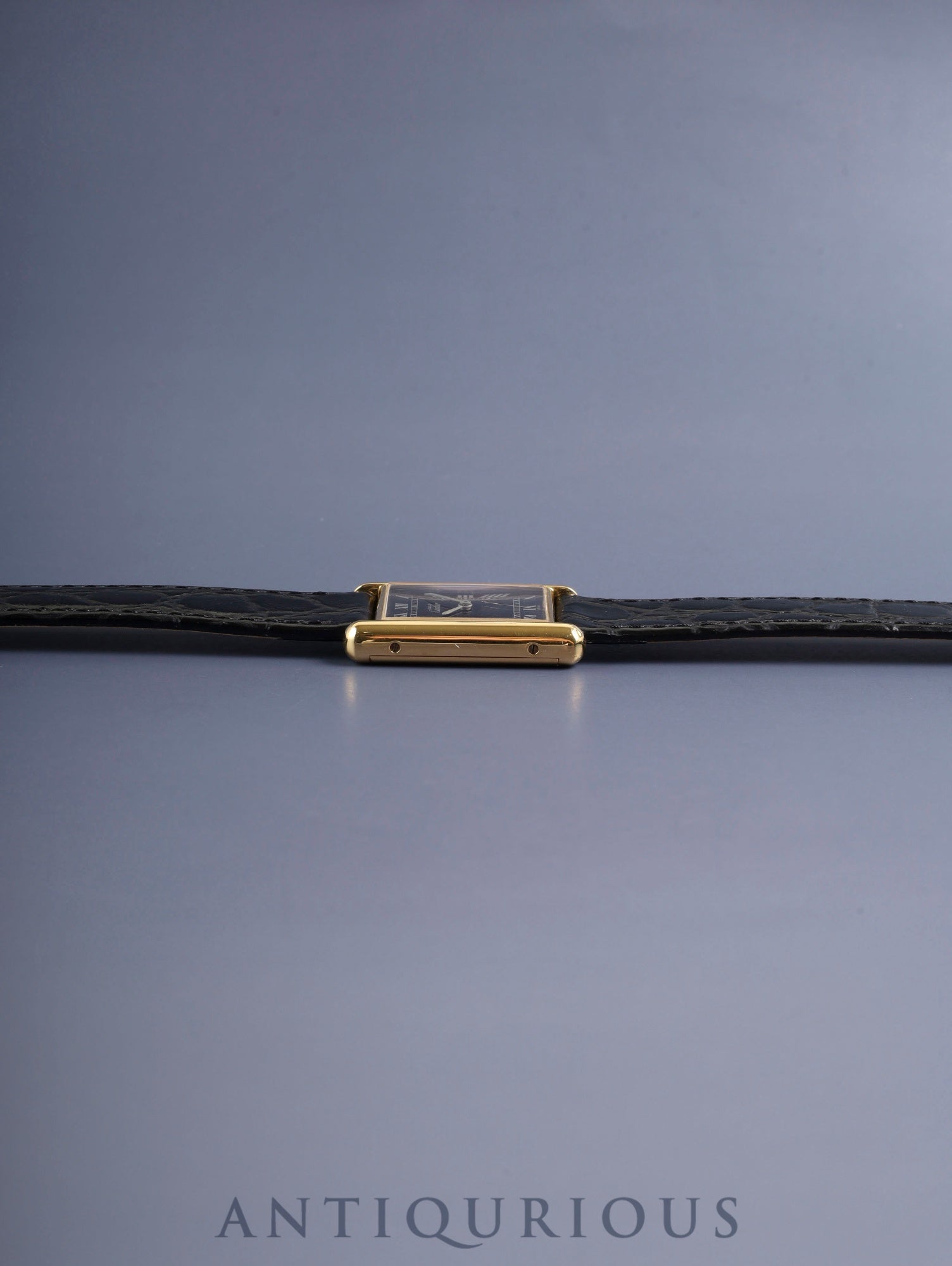 カルティエ マストタンク LM 6 手巻き Cal.78-1 SV925 革 純正ピンバックル(GP)ブラックローマン文字盤(SWISS表記)オーバーホール済み 新品仕上げ済み