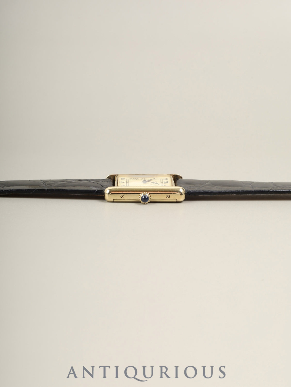 カルティエ マストタンク LM 6 手巻き Cal.78-1 SV925 革 純正ピンバックル(GP)アイボリーローマン文字盤(SWISS表記) オーバーホール済み