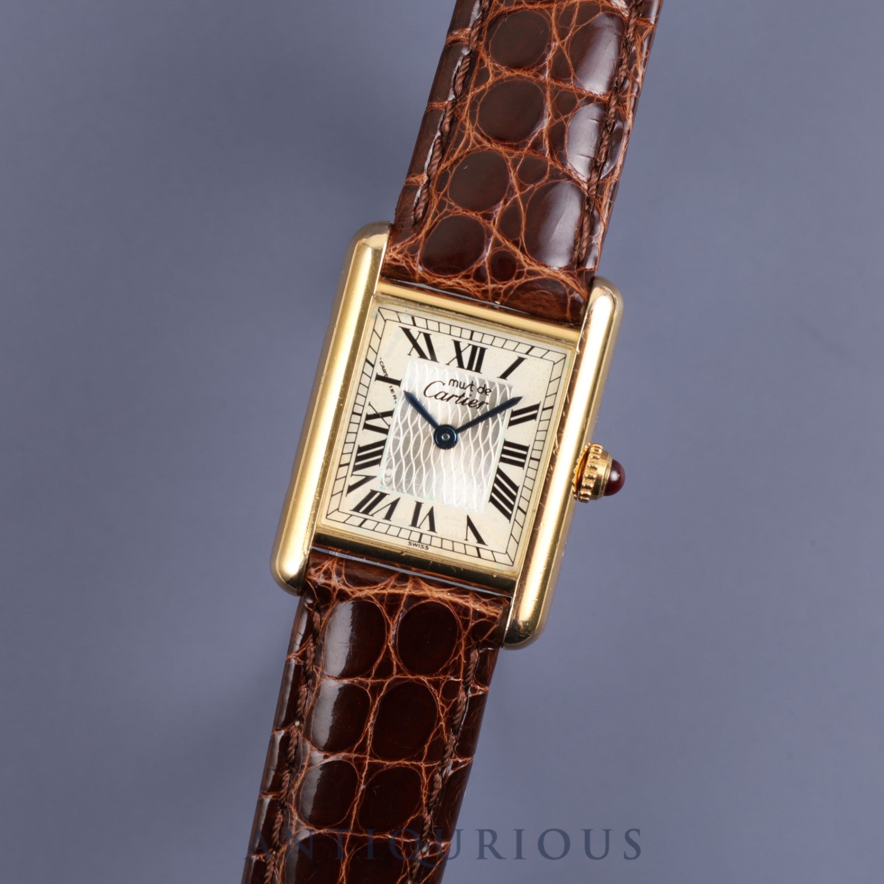 カルティエ マストタンク SM 150周年記念モデル W1010195 クォーツ Cal.057 SV925 革 純正尾錠 Dバックル(GP) ホワイトローマン文字盤 1997年 箱 保証書 オーバーホール済み