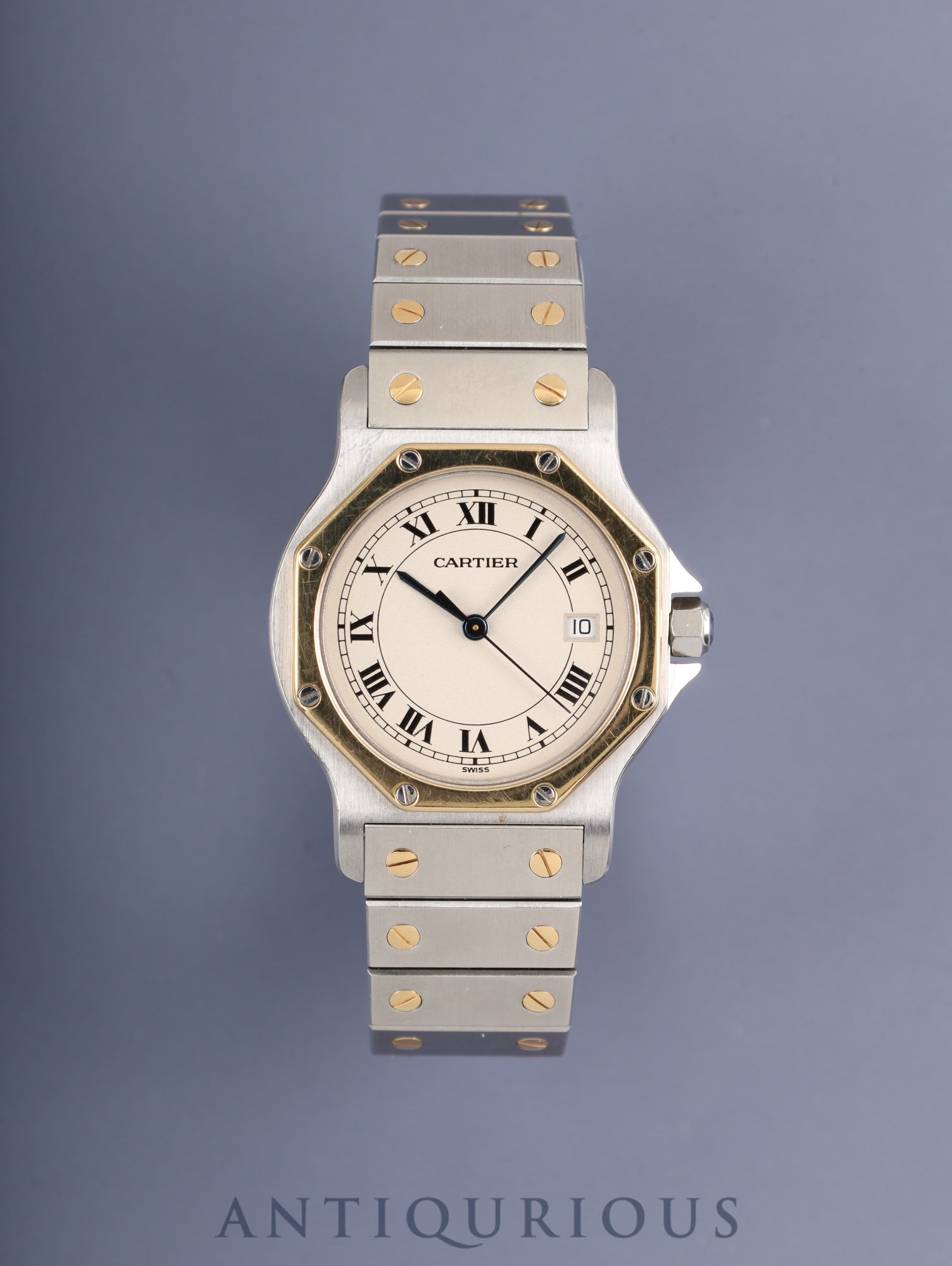 カルティエ サントス オクタゴン LM W2001583 / 187902 クォーツ Cal.87 SS/YG SS/YG アイボリーローマン文字盤(SWISS表記)オーバホール済み