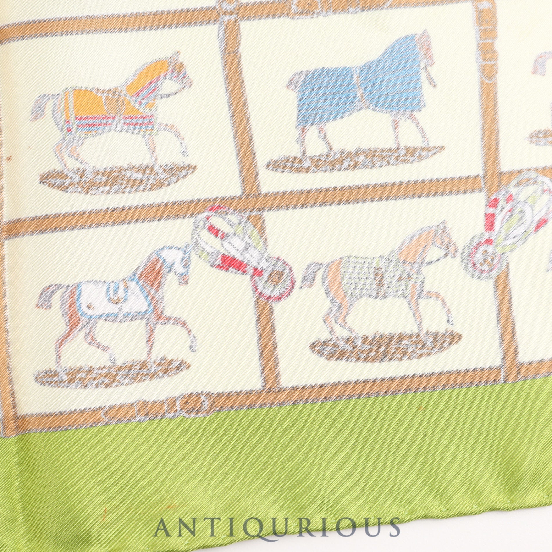 Hermes Scarf Carre 45 48 Horses in the Paddock 100% Silk