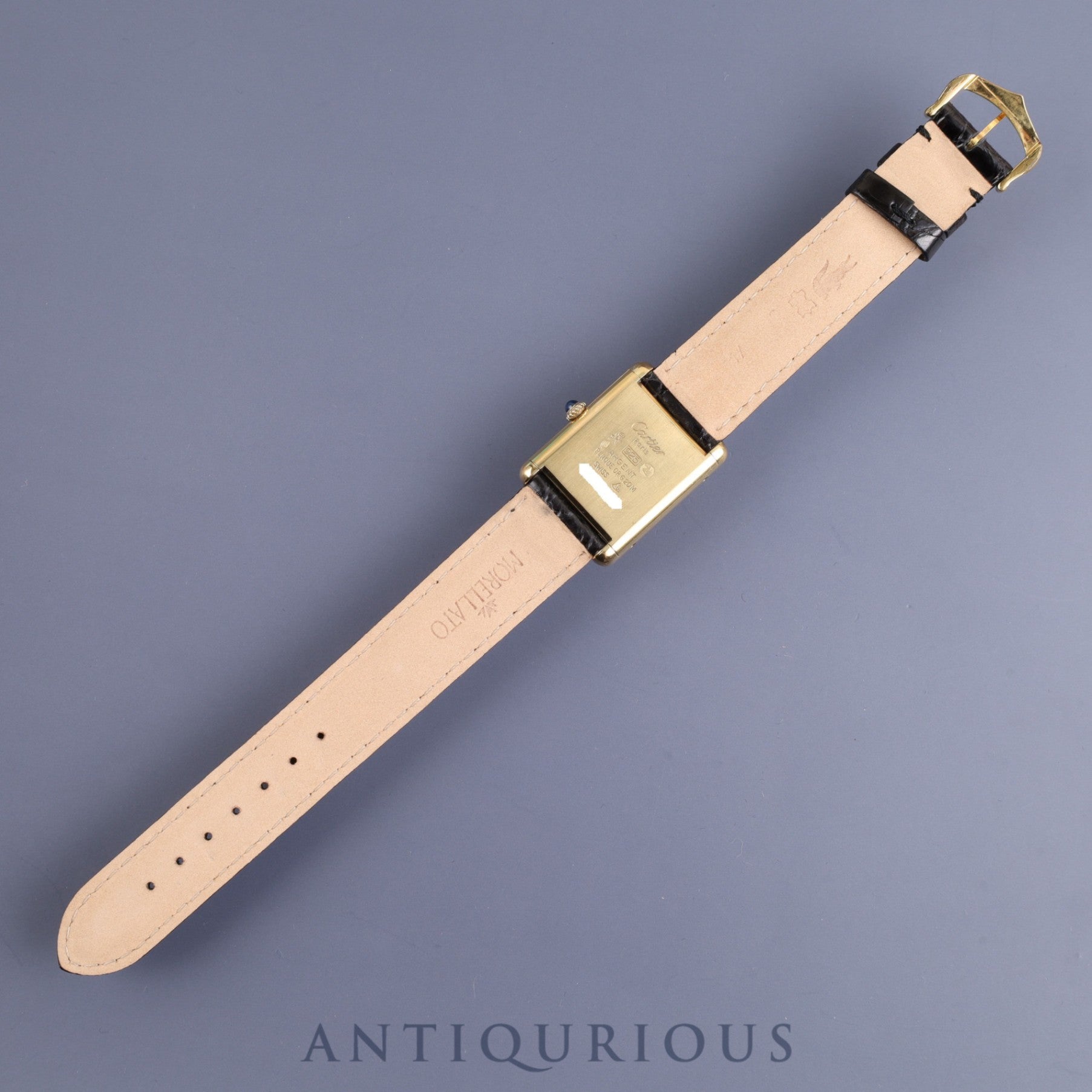 Cartier Must Tank LM 81974053 Manual winding Cal.78-1 SV925 Leather Genuine buckle (GP) Ivory Roman dial Circa 1976-Early 1980s Overhauled