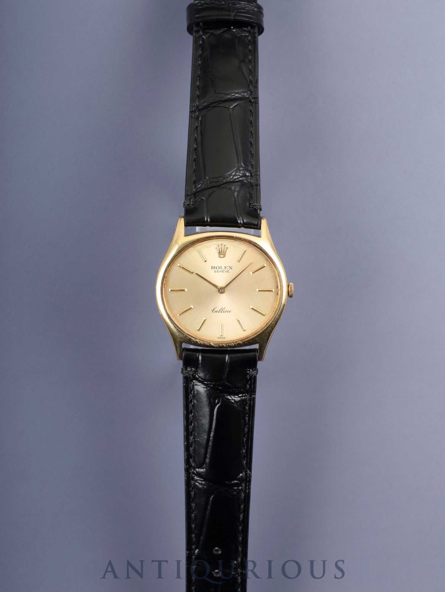 ロレックス チェリーニ 3809 手巻き Cal.1600 750YG 革 純正尾錠(GP) シャンパン文字盤 30番台(1970年)オーバーホール済み