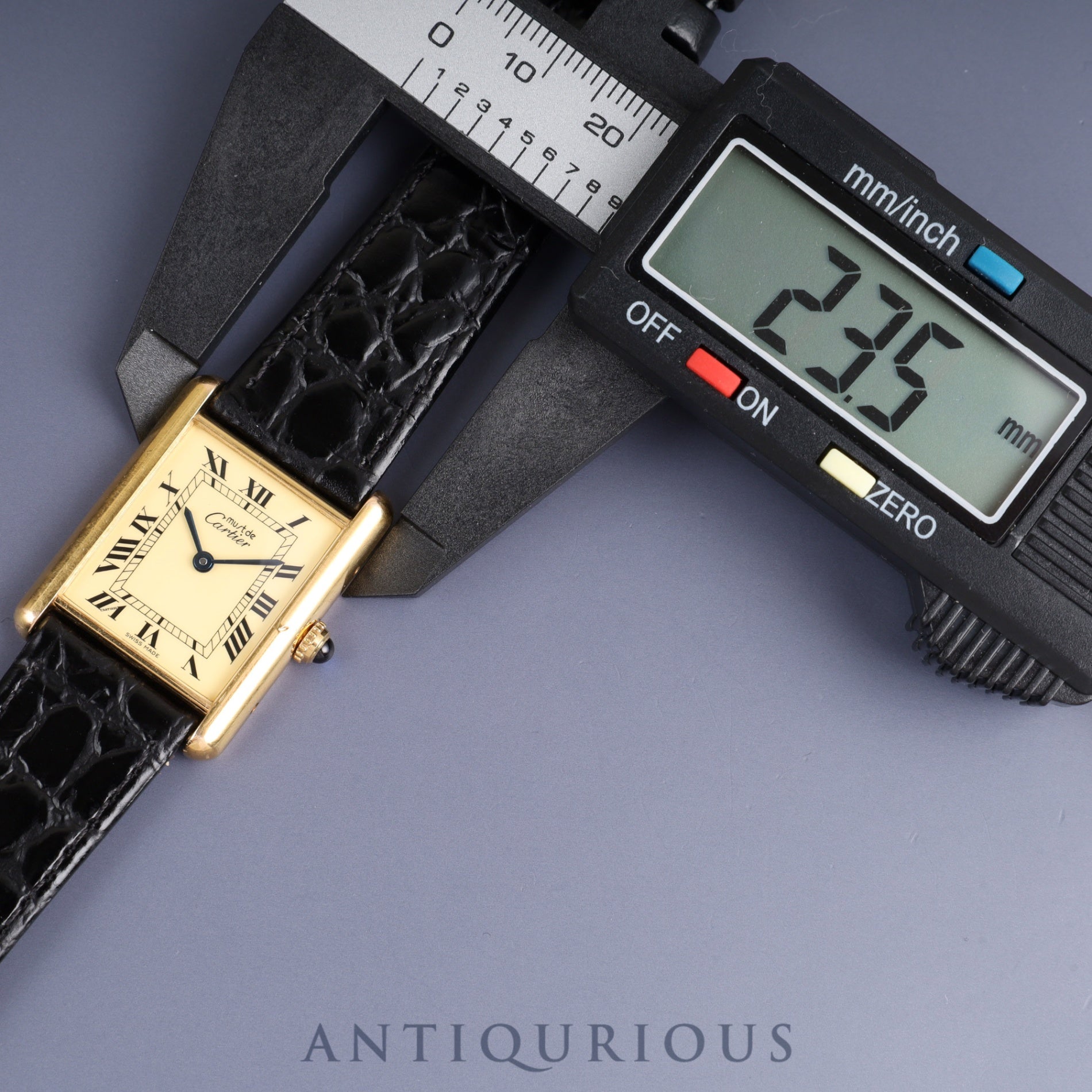 Cartier Must Tank LM W1002753 / 1615 Quartz SV925 Leather Genuine buckle (GP) Ivory Roman dial Warranty (1996) Complete service (full maintenance) completed at Cartier boutique