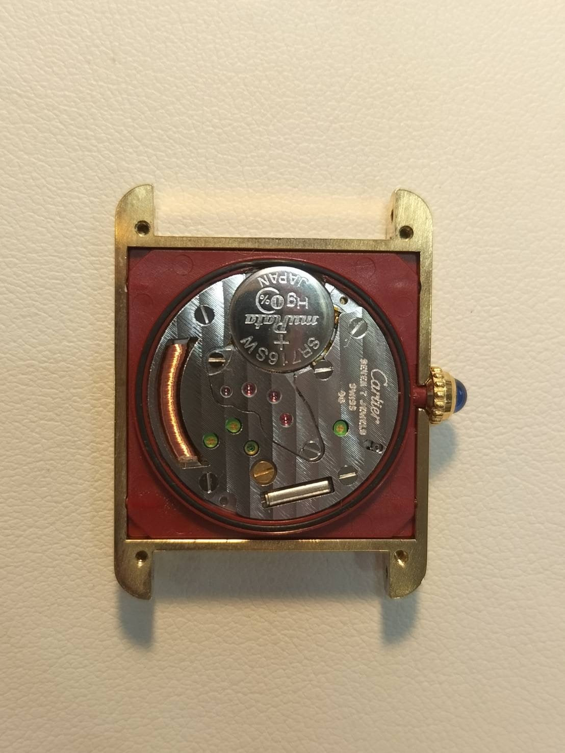 カルティエ マストタンク LM 1615 クォーツ Cal.90 SV925 革 純正Dバックル(GP) オパラン文字盤 オーバーホール済み