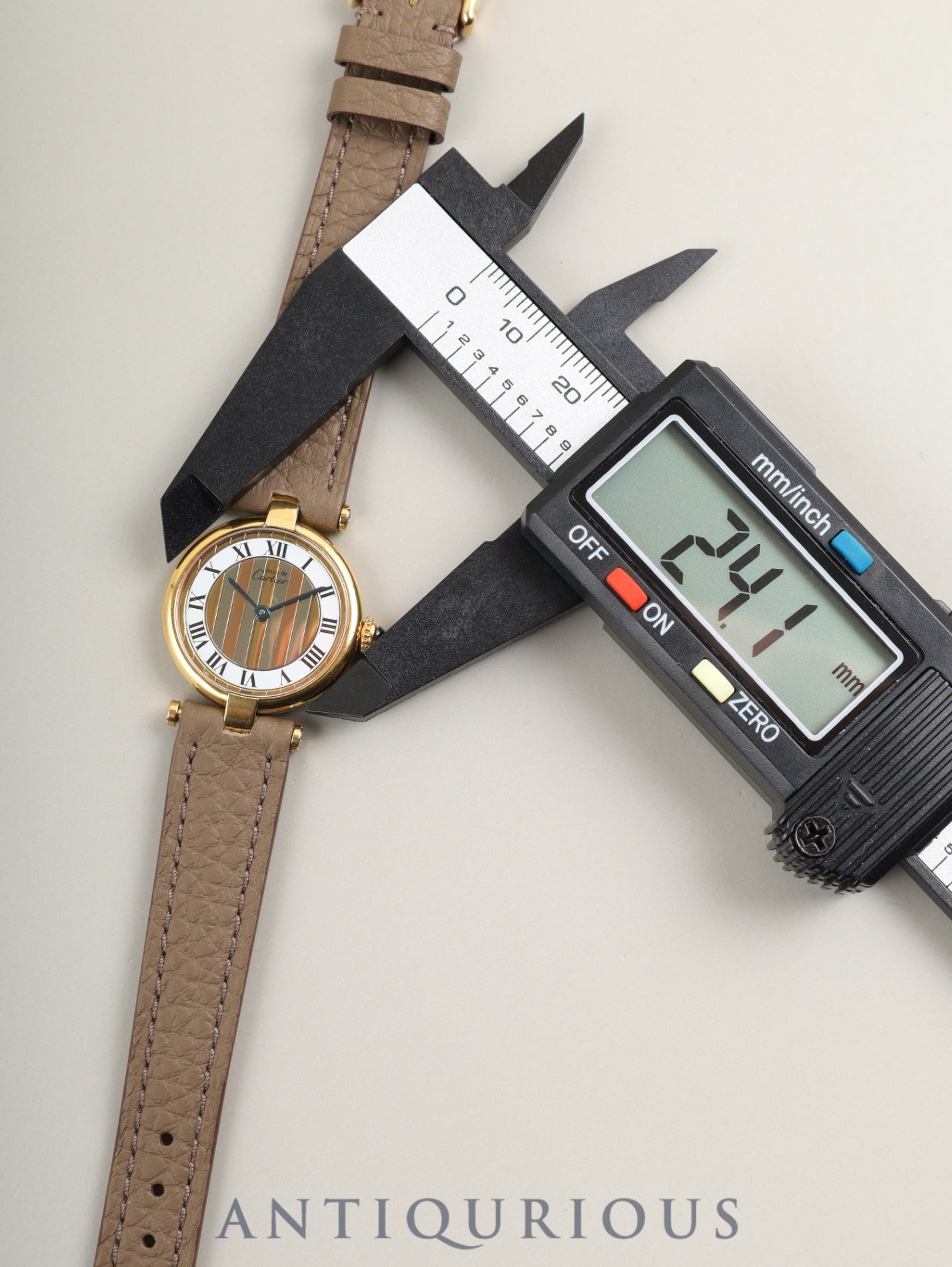 カルティエ マスト ヴァンドーム VLC SM 590004 クォーツ Cal.90 SV925 革 純正尾錠(GP)フロントトリニティ文字盤 オーバーホール済み