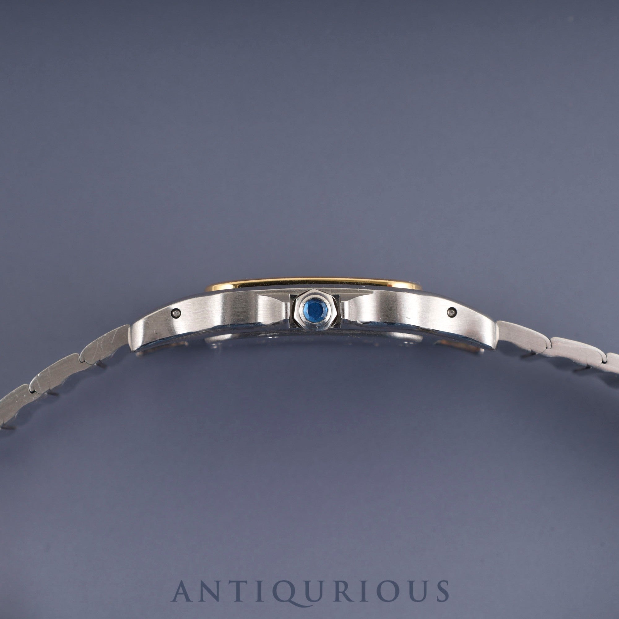 Cartier Santos Galbee LM W20030C4 / 1566 Quartz Cal.87 Stainless Steel/Yellow Gold with Gray Dial, Overhauled