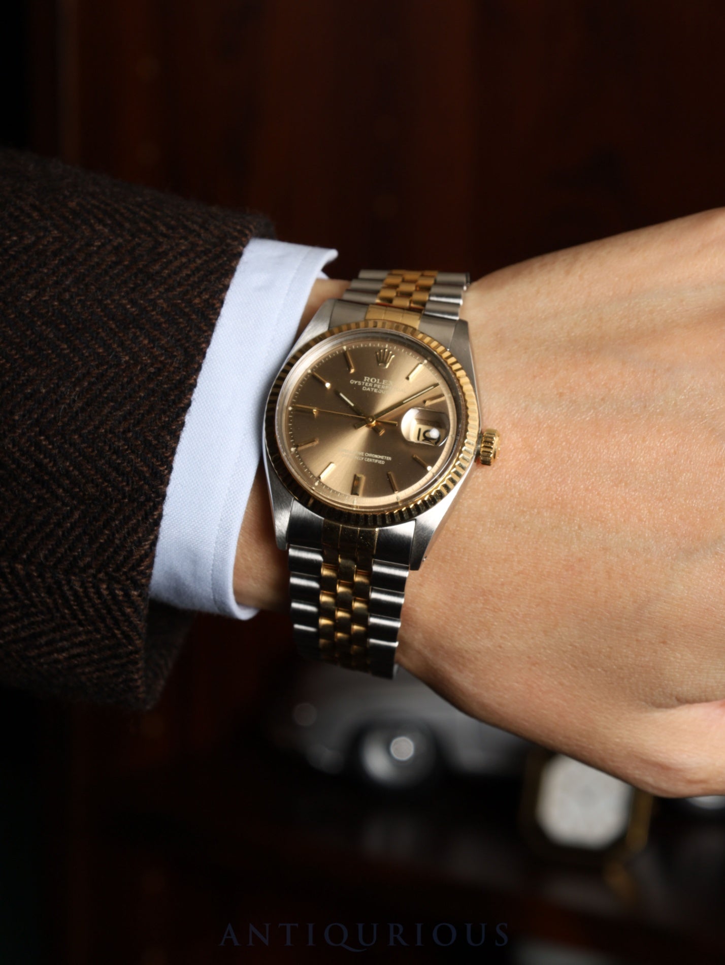 ロレックス デイトジャスト 1601/3 自動巻き Cal.1570 SS/YG SS/YG ゴーストシャンパン文字盤 30番台(1970年) オーバーホール済み