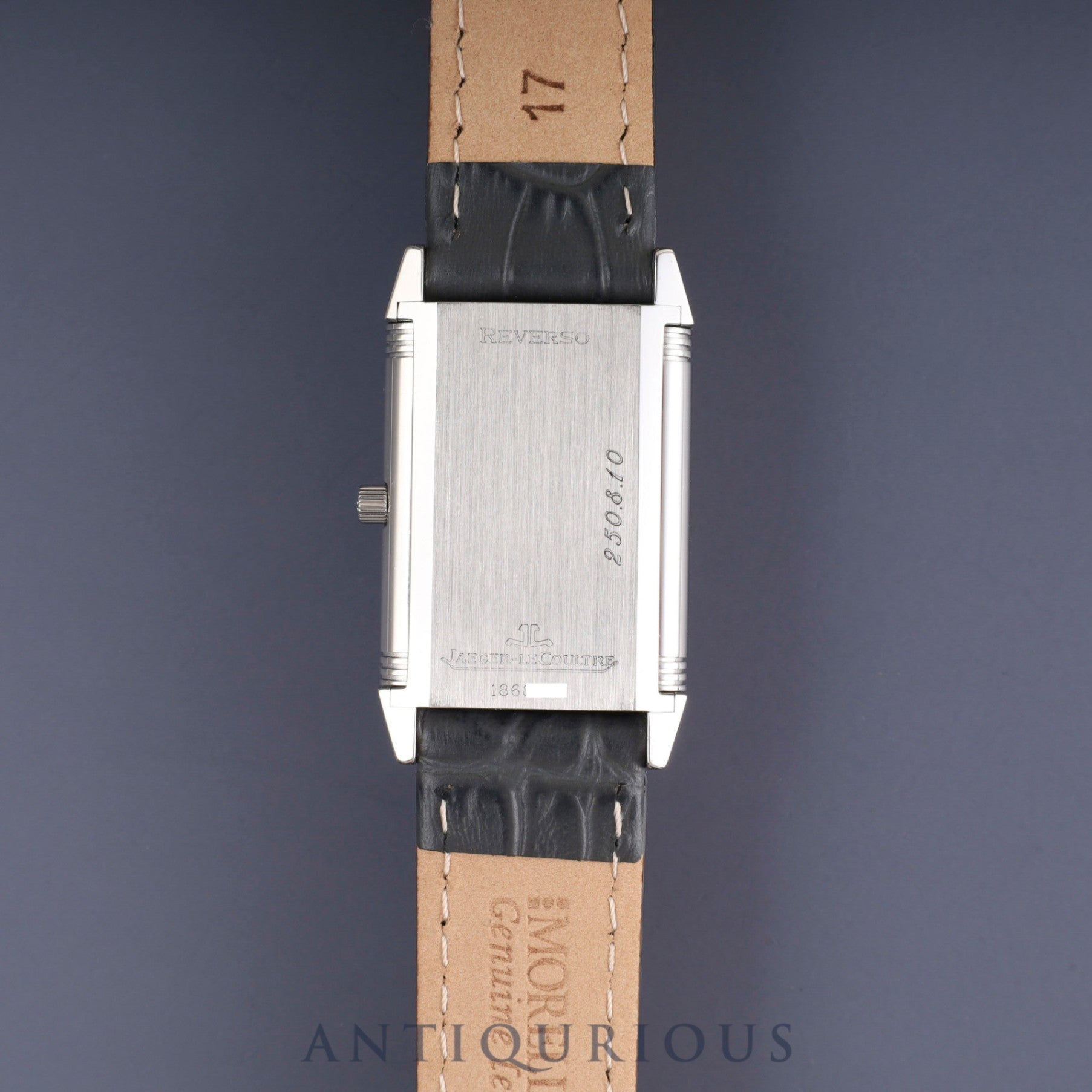 Jaeger-LeCoultre Reverso Classic QA251804 / 250.8.10 Quartz Cal.610 SS Leather Genuine Buckle (SS) Navy Arabic Dial Box Booklet Overhauled