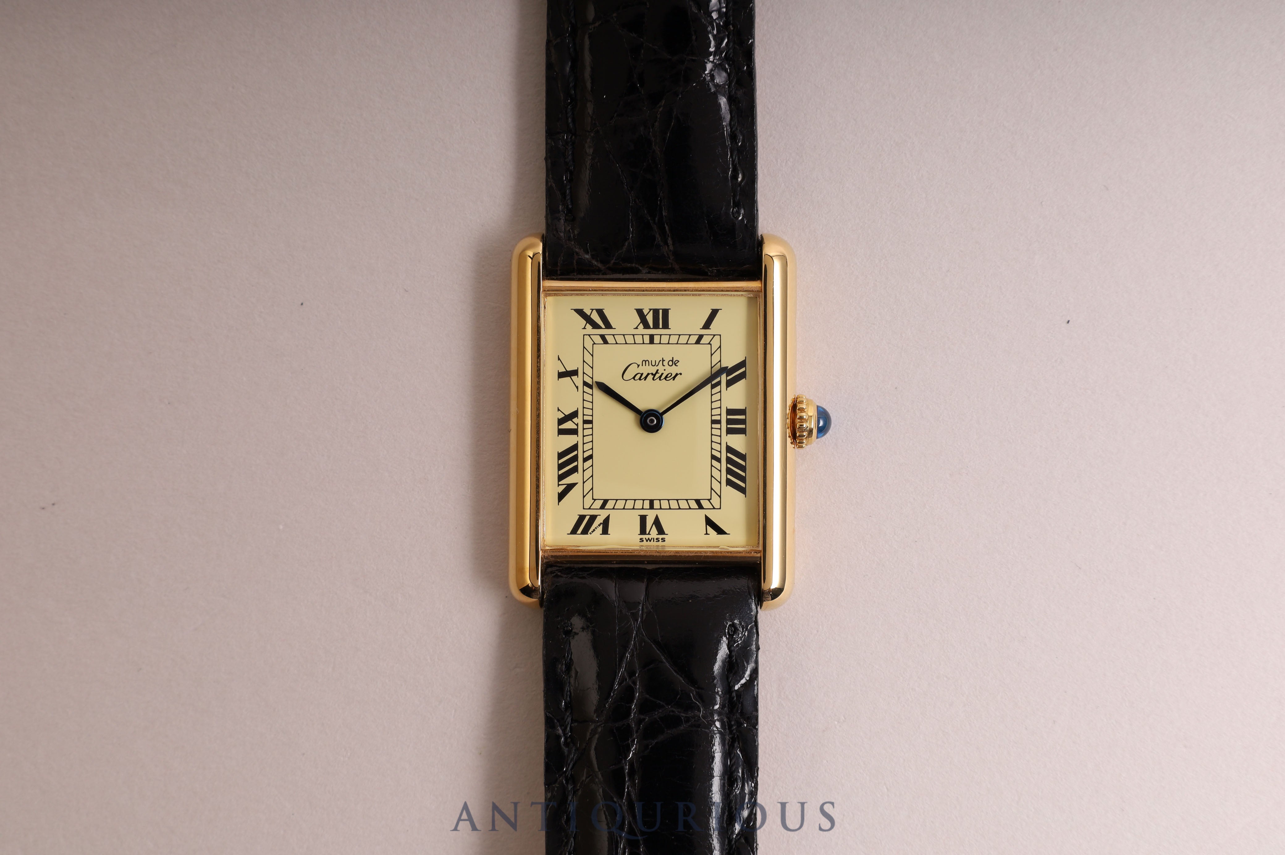 Cartier Must Tank LM QZ Ivory Roman Dial