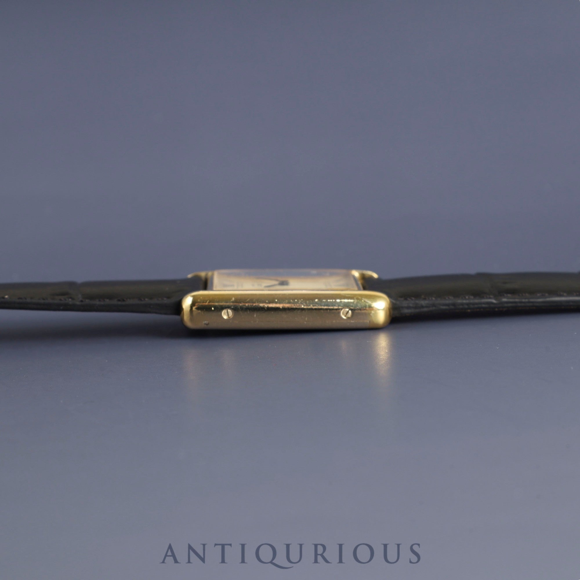 カルティエ マストタンク LM 手巻き Cal.78-1 SV925 革 純正Dバックル(GP)アイボリーローマン文字盤 オーバーホール済み