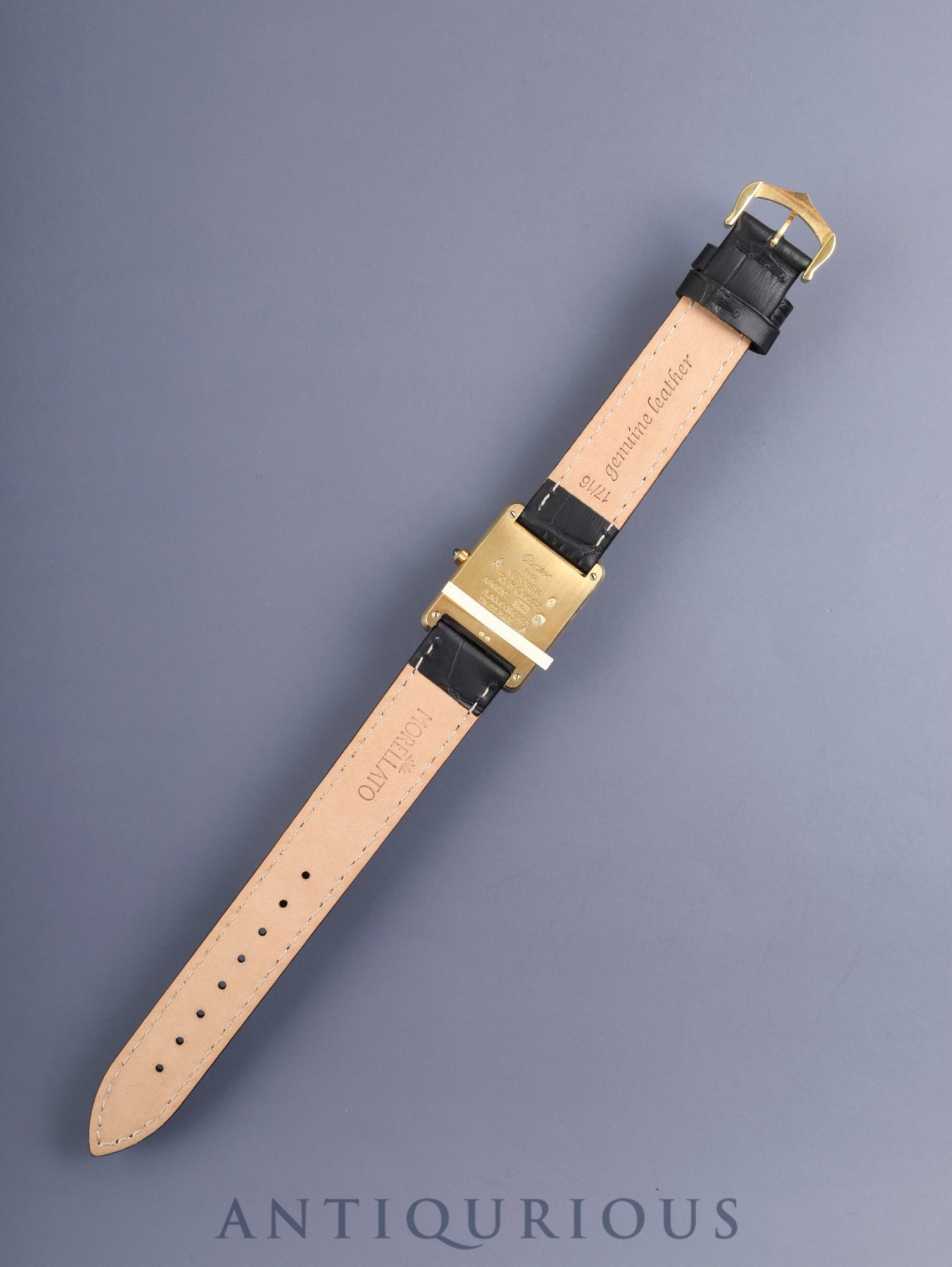 カルティエ マストタンク LM 6 81006 クォーツ Cal.81 SV925 革 純正尾錠(GP) グレー飛びローマン文字盤 オーバーホール済み