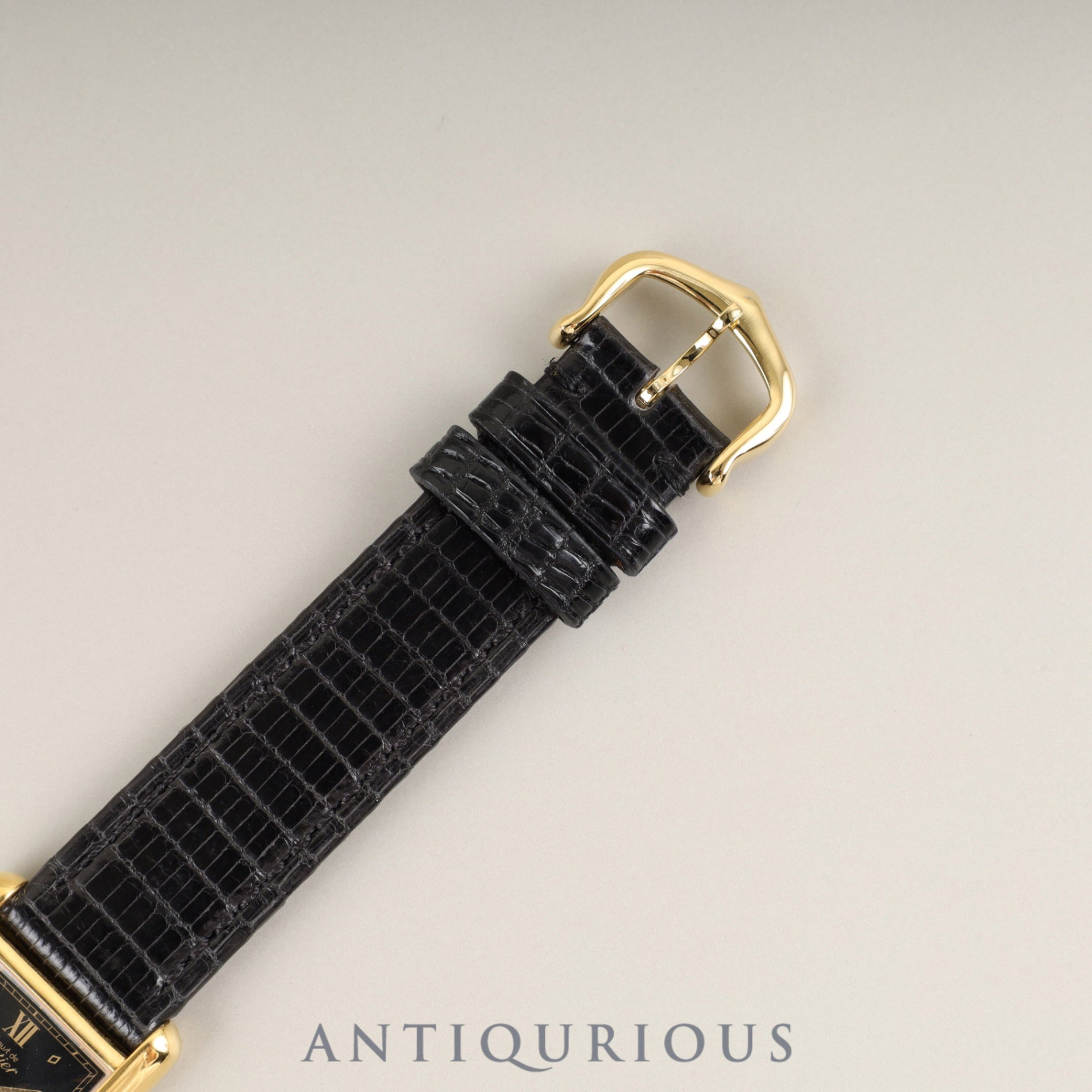 カルティエ マストタンク SM 5057001 クォーツ Cal.057 SV925 革 純正尾錠(GP) ブラック飛びローマン文字盤 1982年頃~1995年頃 オーバーホール済み 新品仕上げ済み