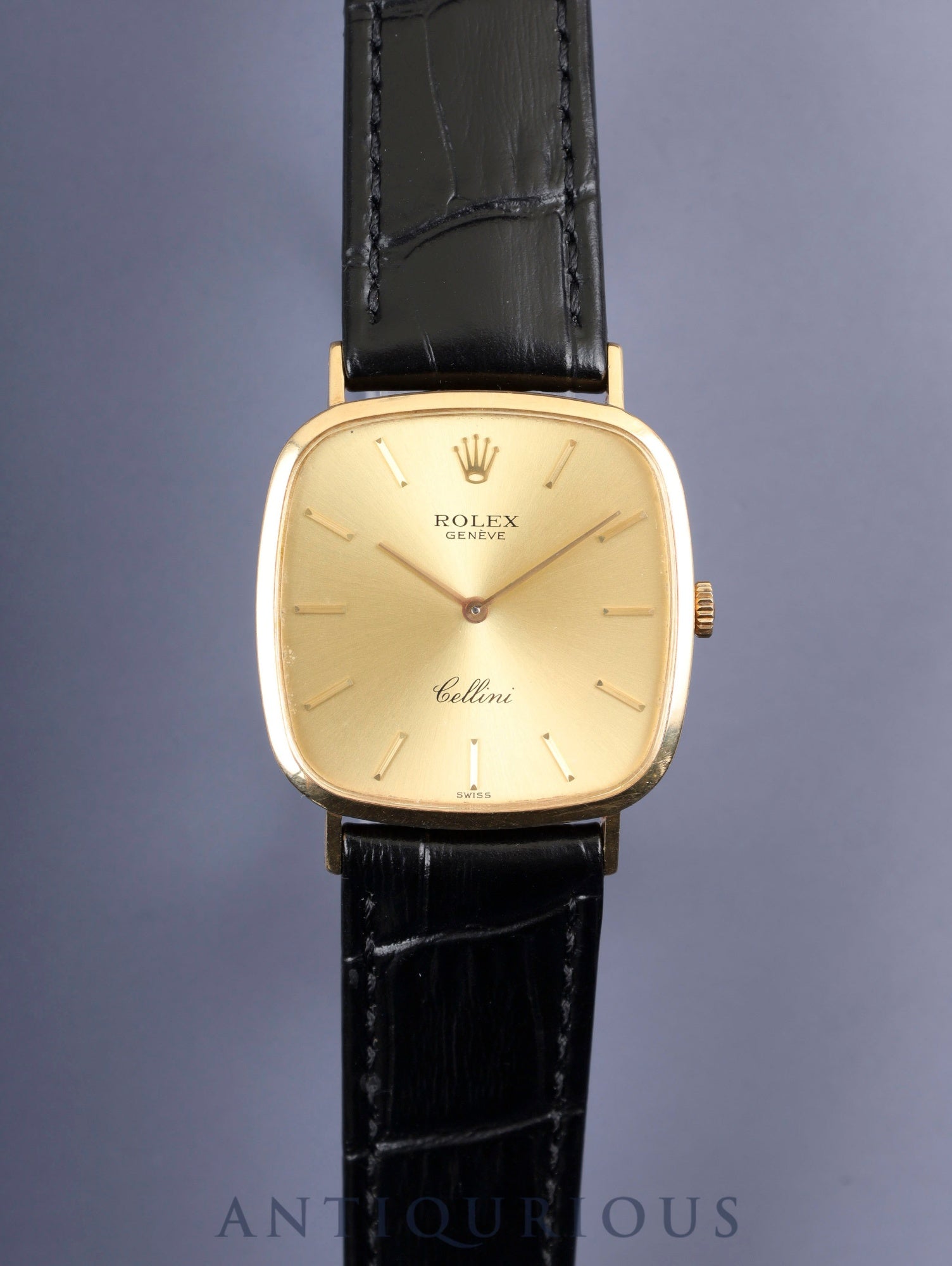 ロレックス チェリーニ 4114 手巻き Cal.1601 750YG 革 純正尾錠(GP)シャンパン文字盤 42番台(1975年)オーバーホール済み