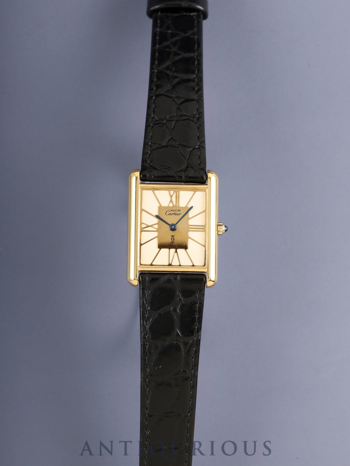 Cartier Must Tank LM 6 81006 Quartz Caliber 81 SV925 Leather Genuine Pin Buckle (GP) Ivory Cloisonné Dial (SWISS Marking) Overhauled and Finished to New