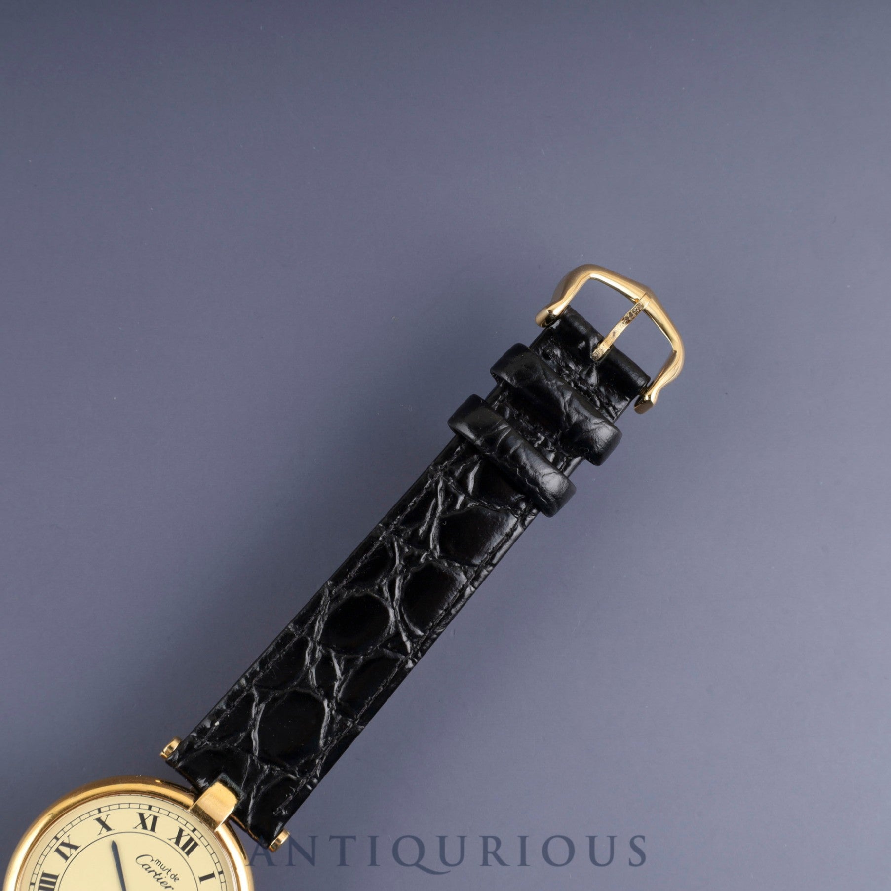 カルティエ マスト ヴァンドーム VLC LM 590003 クォーツ Cal.90 SV925 革 純正尾錠(GP) アイボリーローマン文字盤 オーバーホール済み