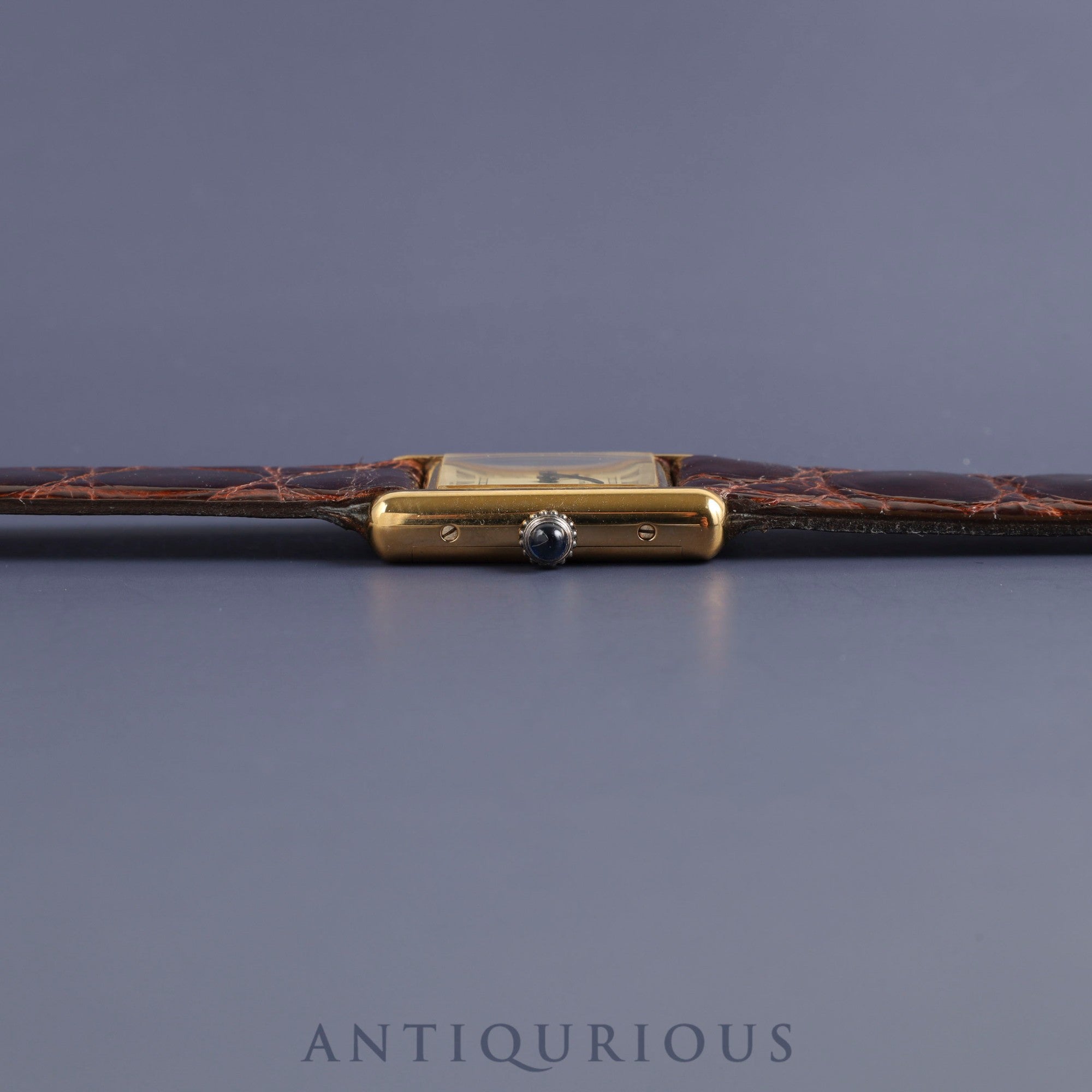 Cartier Must Tank SM Manual winding Cal.78-1 SV925 Leather Genuine buckle (GP) Ivory Roman dial Overhauled