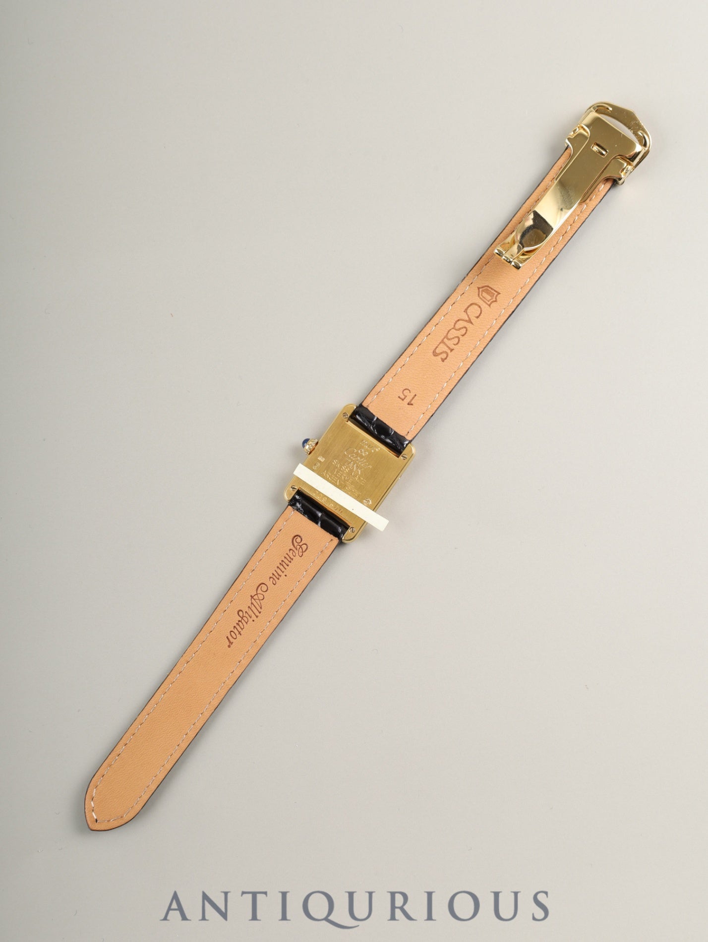 カルティエ マストタンク SM 限定500本 1615 クォーツ Cal.057 SV925 革 純正Dバックル(GP)ゴールドセクター文字盤(SWISS表記)オーバーホール済み 新品仕上げ済み