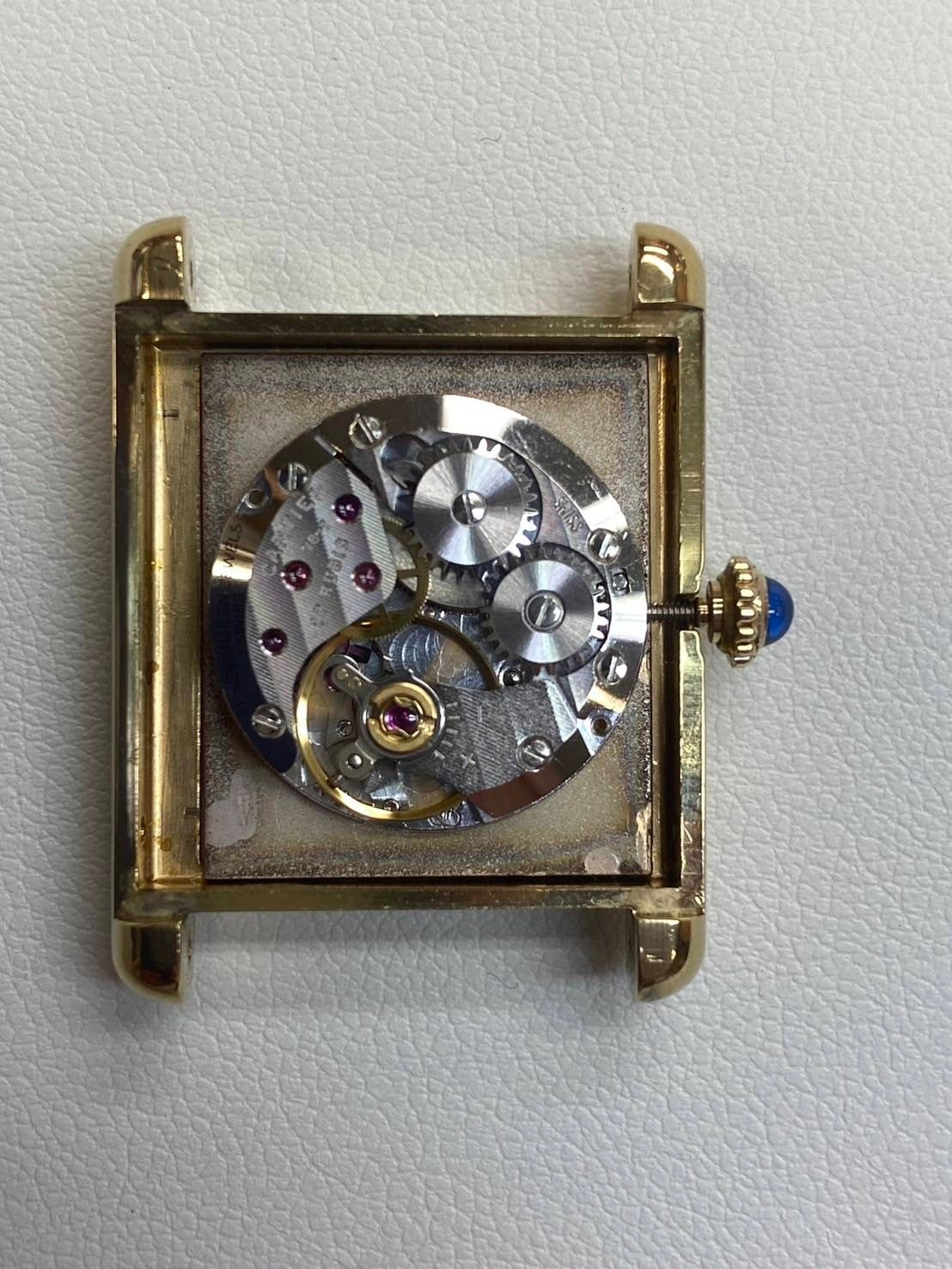カルティエ マストタンク LM 手巻き Cal.78-1 925 革 純正尾錠(GP)ボルドー文字盤 箱 オーバーホール済み