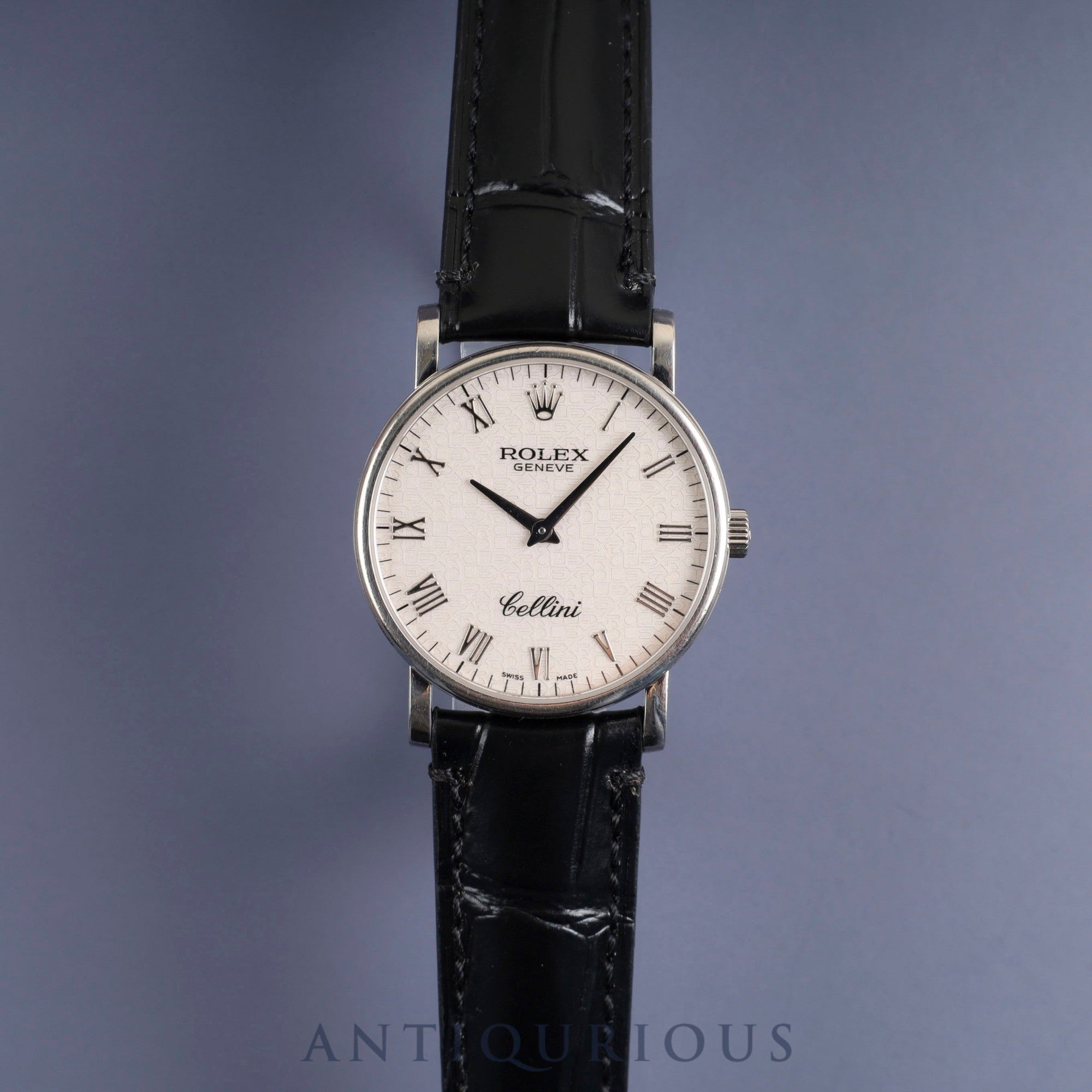 ロレックス チェリーニ 5115 手巻き Cal.1602 750 革 純正尾錠(750) 彫りコンピューター文字盤 冊子 保証書(2004年)純正ベルト オーバーホール済み