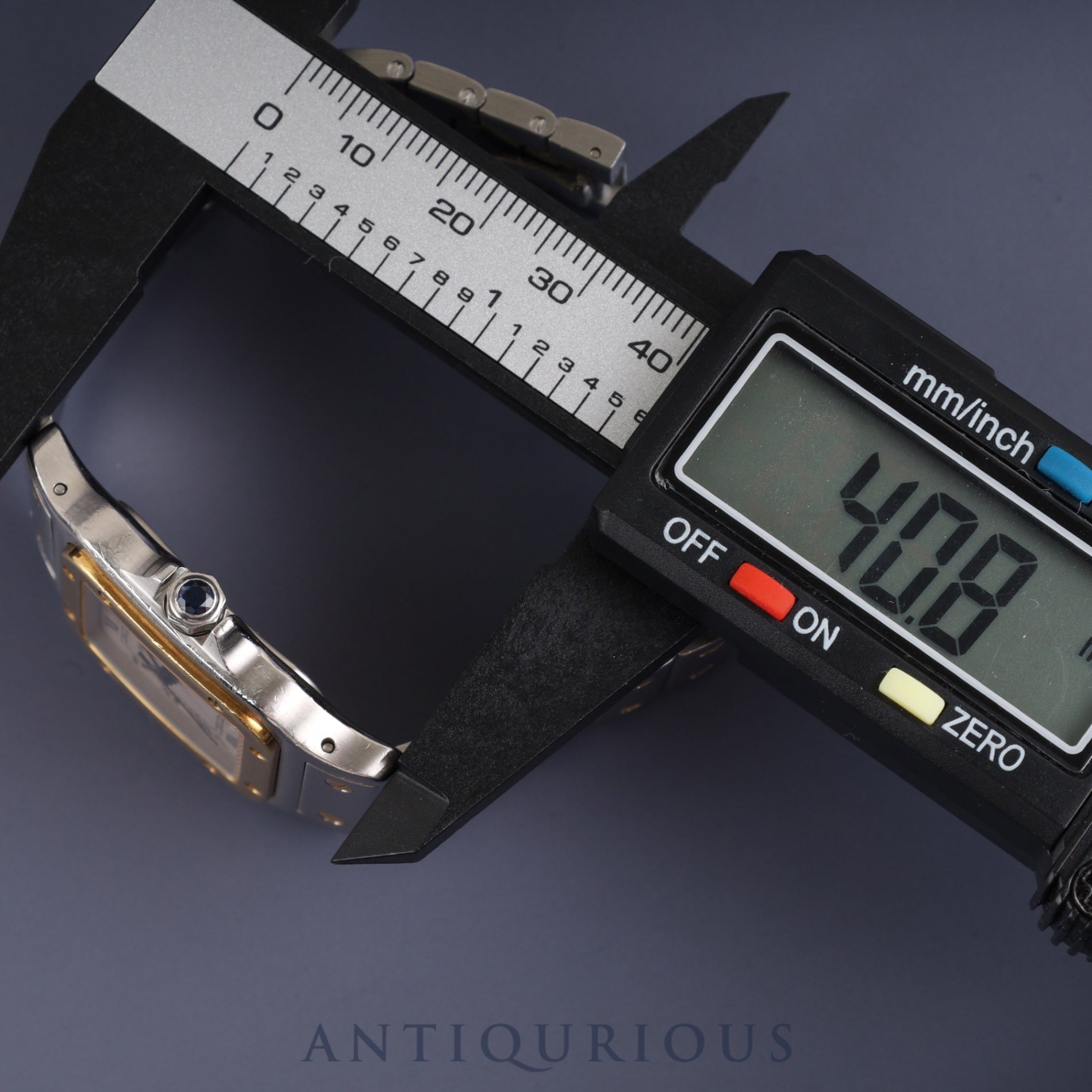 Cartier Santos Galbee LM W20011C4 / 1566 Quartz Caliber 687 Stainless Steel/Yellow Gold Ivory Roman Dial Overhauled