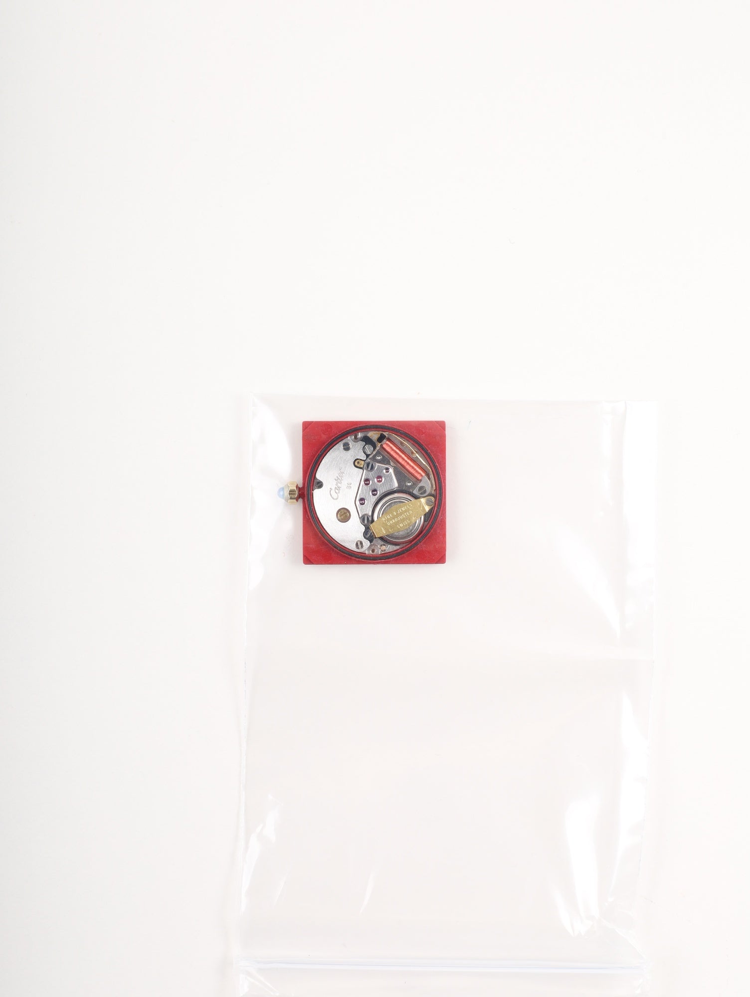 Cartier Must Tank LM 3919423 / 6 81006 Quartz Cal.81 SV925 Leather Genuine Pin Buckle (GP) Garnet Cloisonné Dial (SWISS) Warranty (1989) Booklet Overhauled Polished