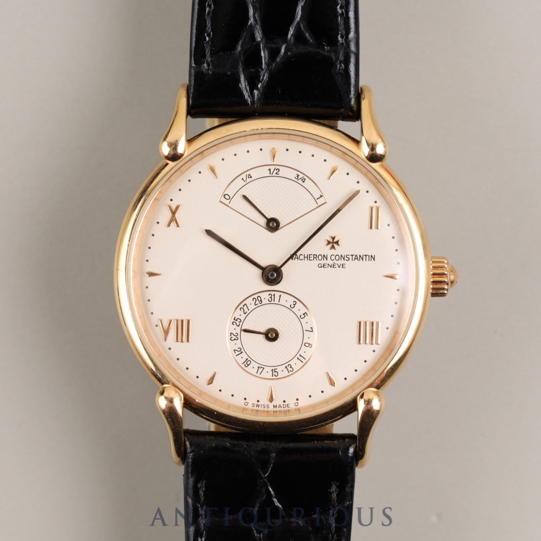 Vacheron Constantin Tour de Ile 48100/000R-3 Automatic Caliber 1190 750PG Leather Strap with Genuine Buckle (750PG) Ivory Dial Overhauled