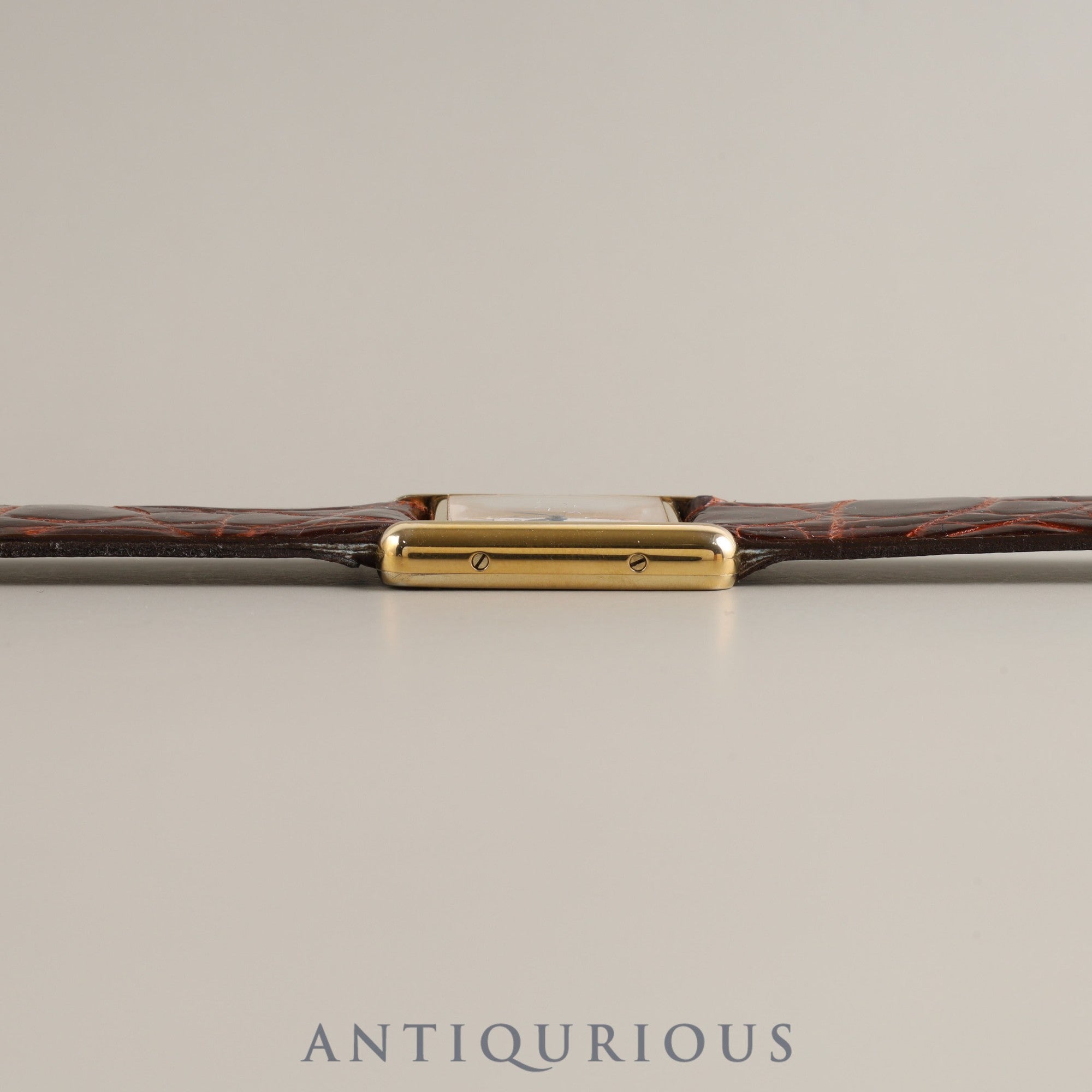 Cartier Must Tank SM W1006354 / 5057001 Quartz Cal.057 Leather Genuine Buckle (GP) Trinity Dial Overhauled