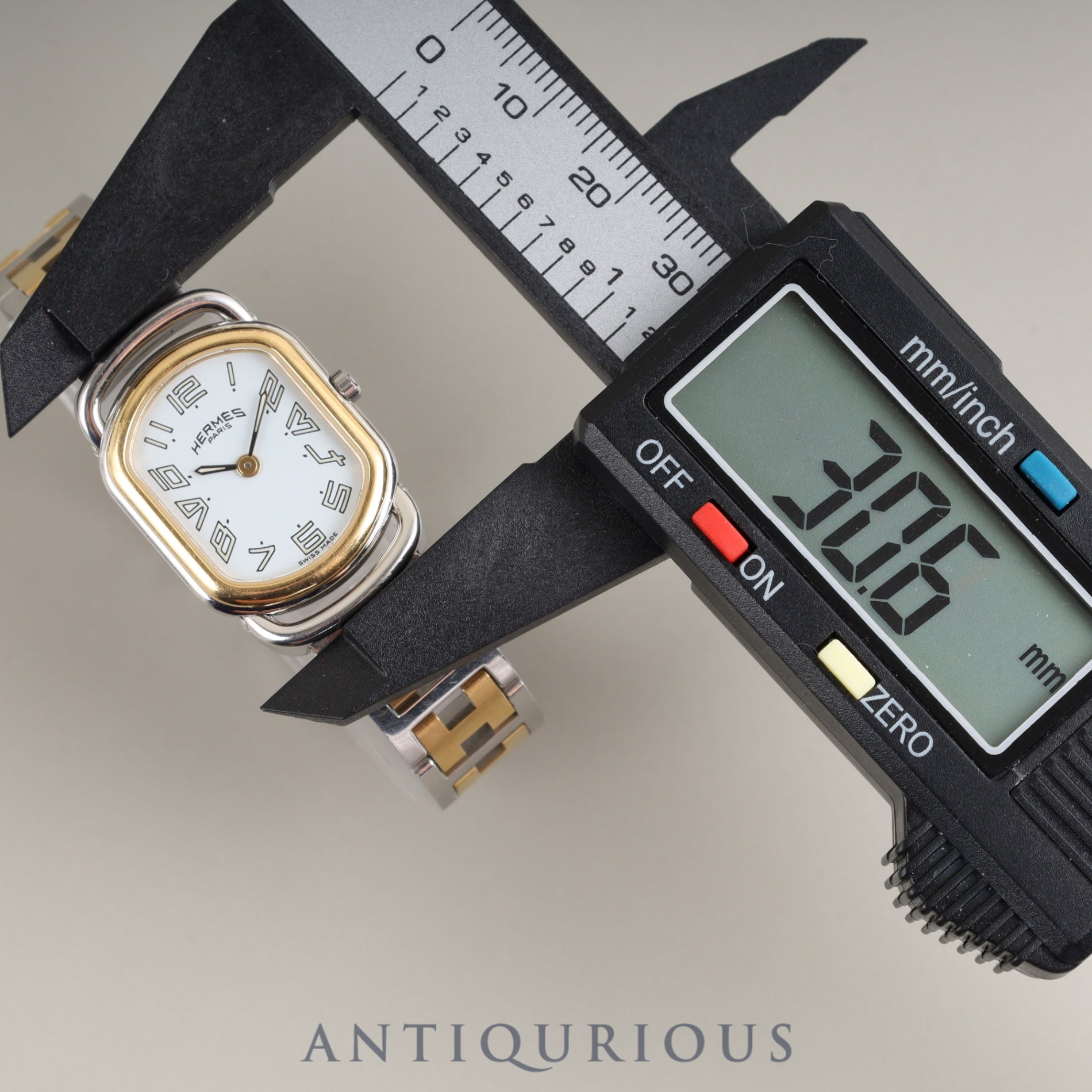 Hermes Rally RA1.220 Quartz Cal.976.001 SS/GP SS/GP White Dial Overhauled